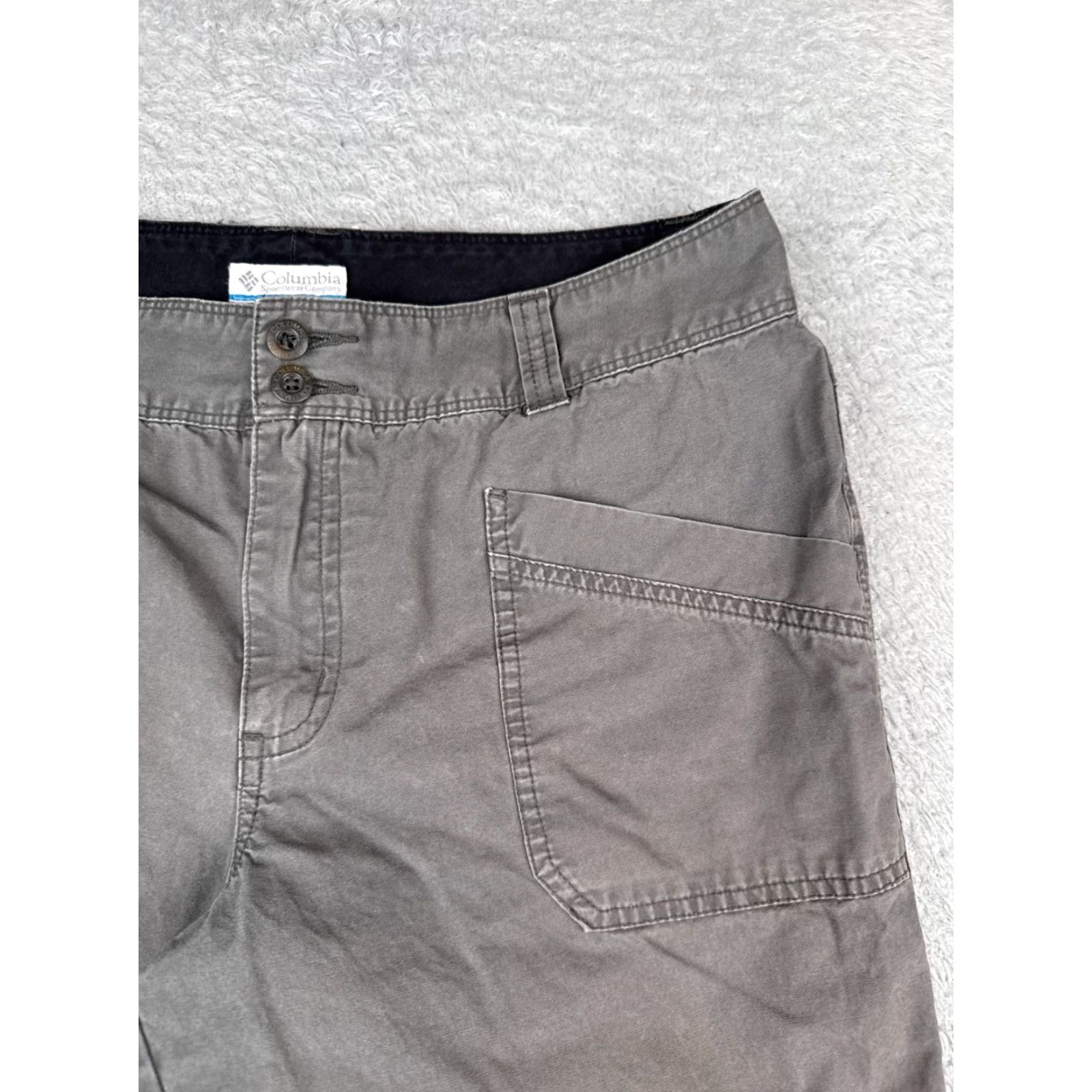 Vintage Columbia Women Shorts 8 Gray 100% Cotton Chino 11" Hiking Camping Casual Size 30" / US 8 / IT 44 - 5 Thumbnail