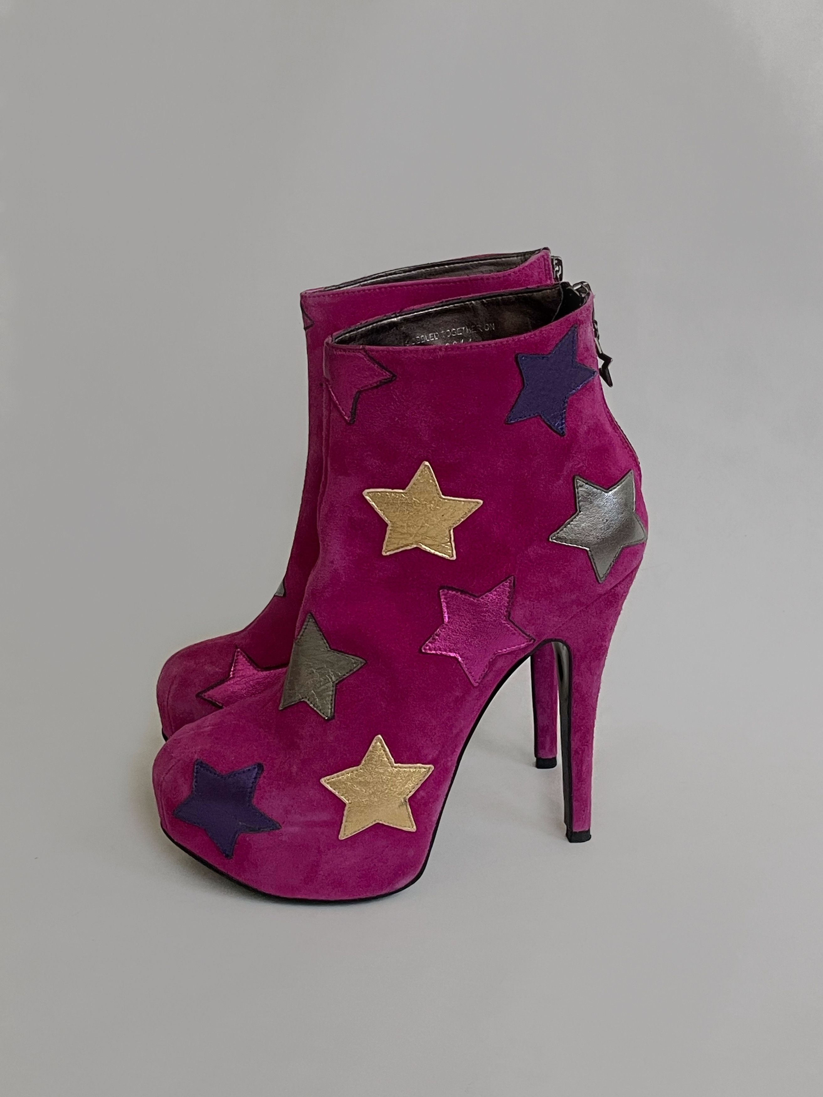 Other Polished Red by Dad pink heels suede leather heels stars Size US 8.5 / IT 38.5 - 6 Thumbnail