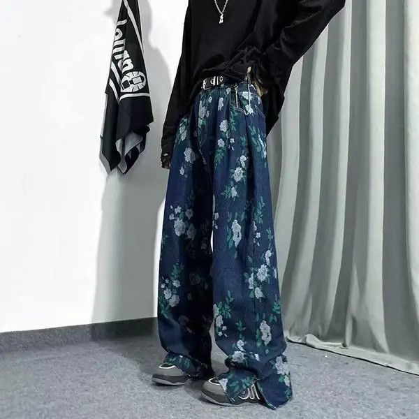 VIBE Vibe design sense full printed jacquard jeans handsome Size US 32 / EU 48 - 2 Thumbnail