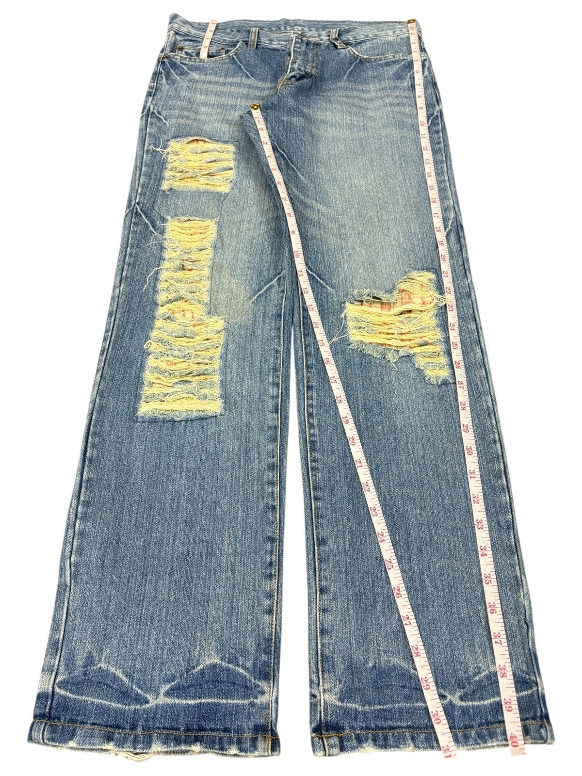 Japanese Brand Vintage Japanese Brand Patched Distressed Loose Jeans Size US 32 / EU 48 - 12 Thumbnail