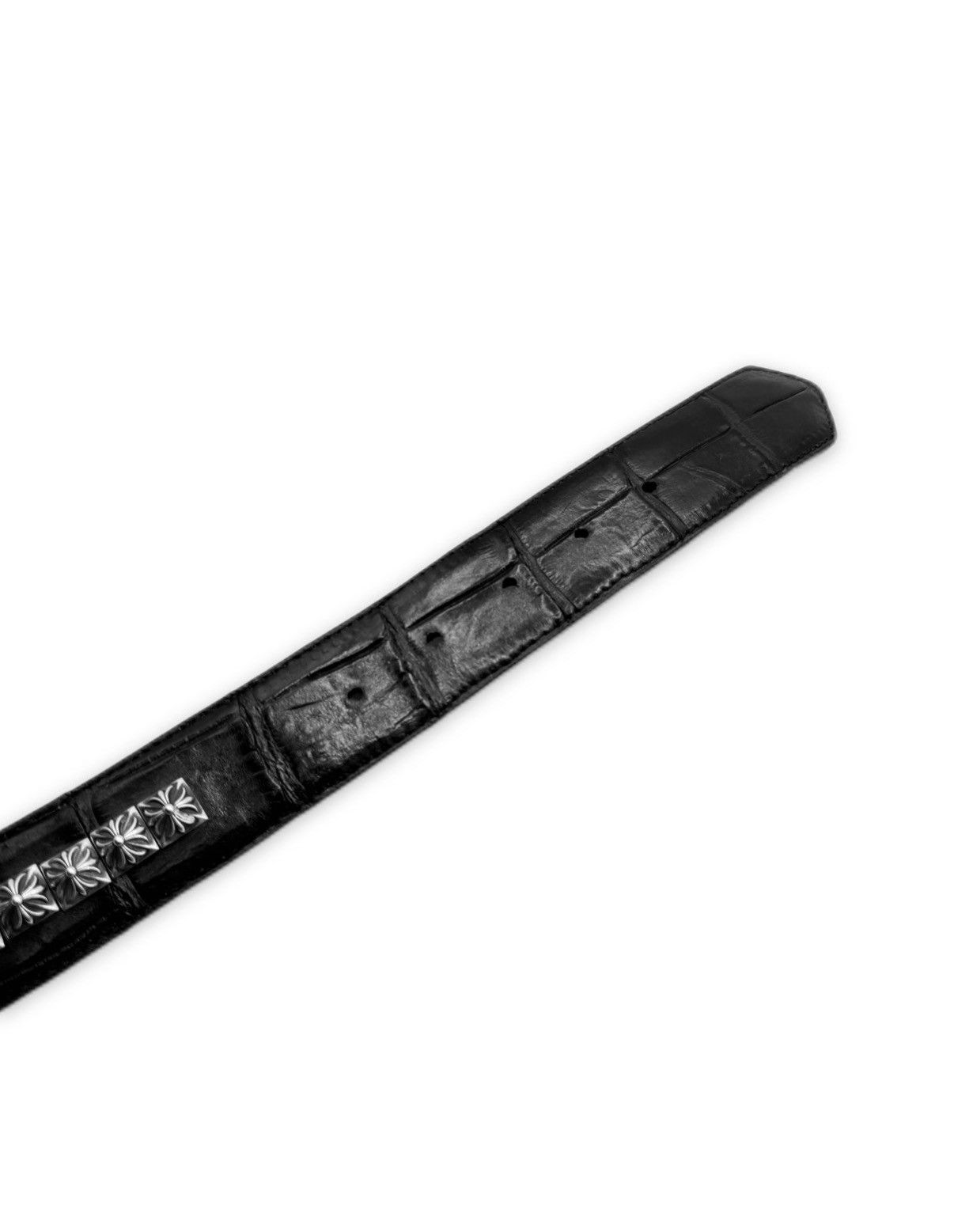 Chrome Hearts Chrome Hearts Alligator Leather Pyramid Stud .925 Silver Black Roller Belt Size 34 - 5 Thumbnail