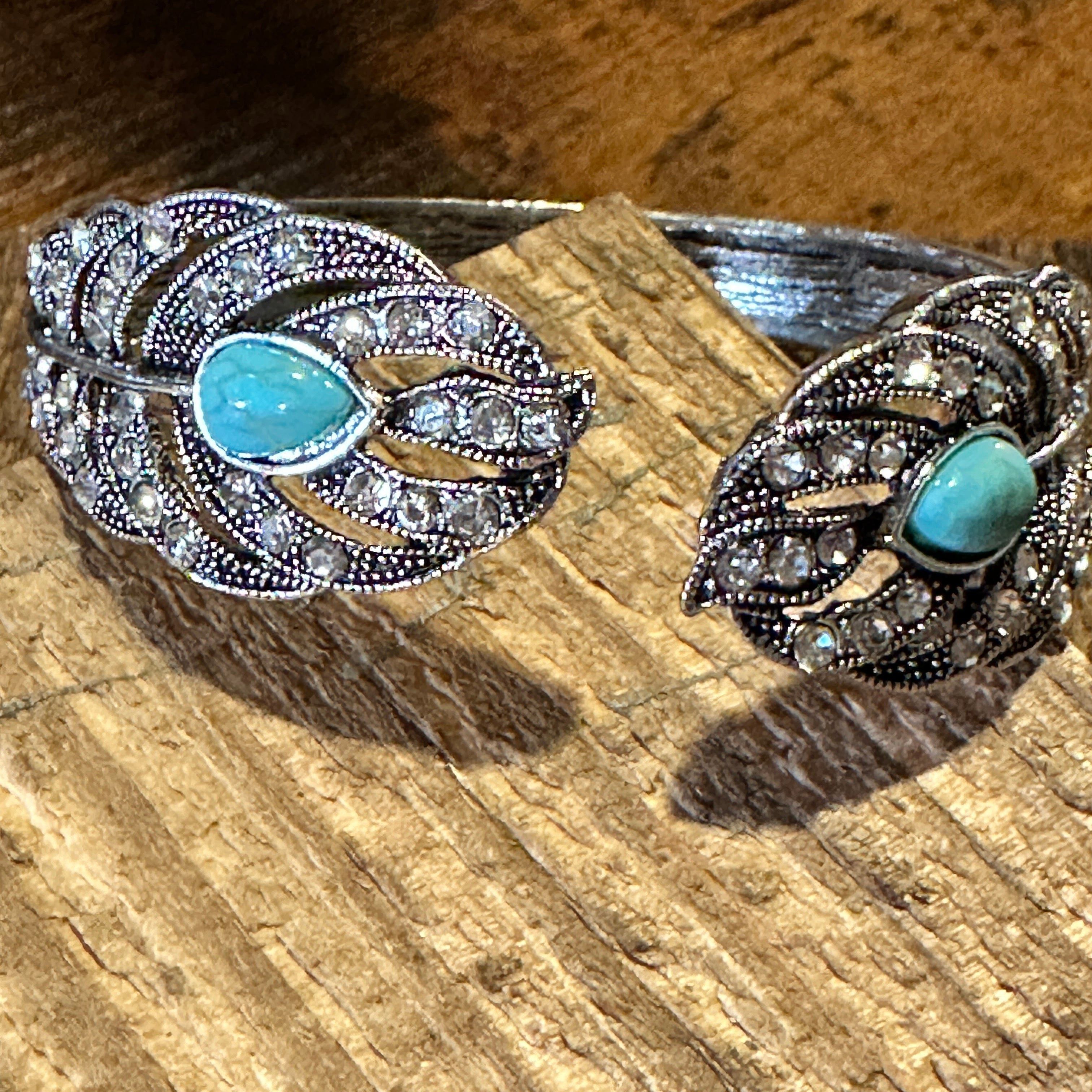Other Boho Vintage Southwestern Cowgirl Crystal CZ Cuff Bracelet, Size ONE SIZE - 7 Thumbnail