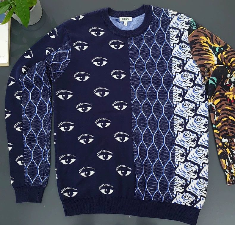 Kenzo KENZO Knitted sweater in patchwork Size US S / EU 44-46 / 1 - 1 Thumbnail