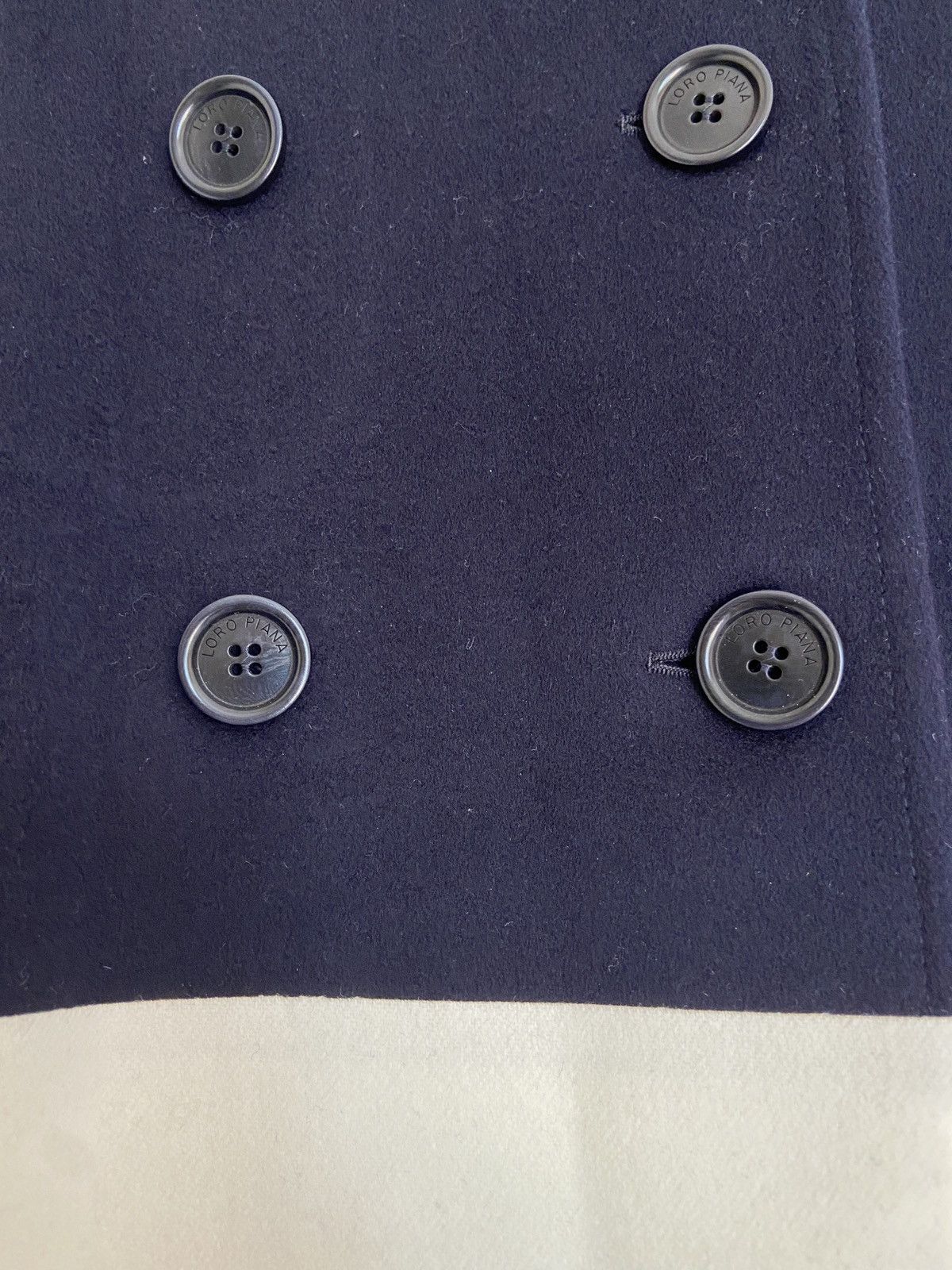 Loro Piana Loro Piana Double Breasted Felt Coat Dark Blue Size M / US 6-8 / IT 42-44 - 3 Thumbnail