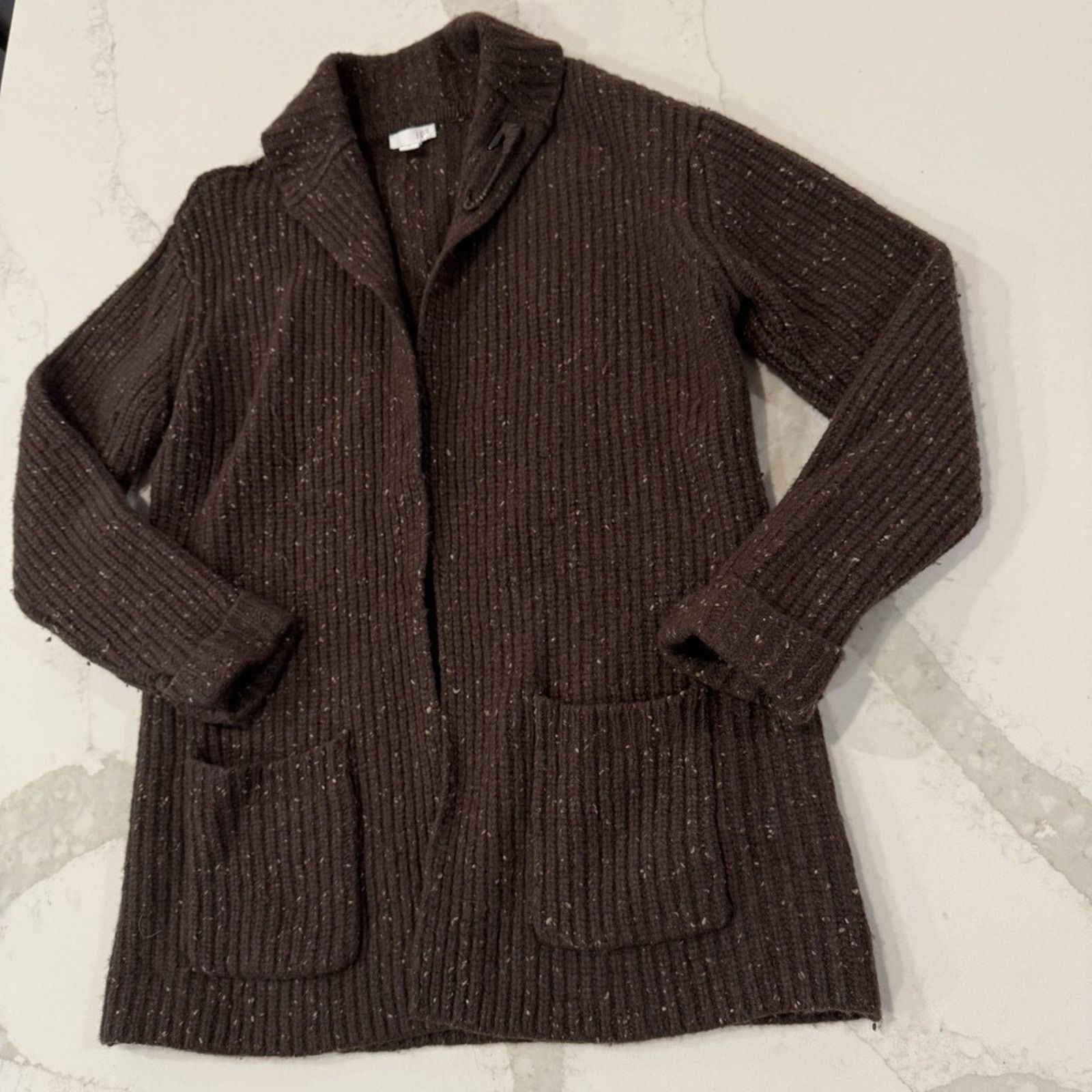 J. Jill J. Jill Wool Blend Speckled Cardigan Sweater Womens XS Brown Size XS / US 0-2 / IT 36-38 - 2 Thumbnail