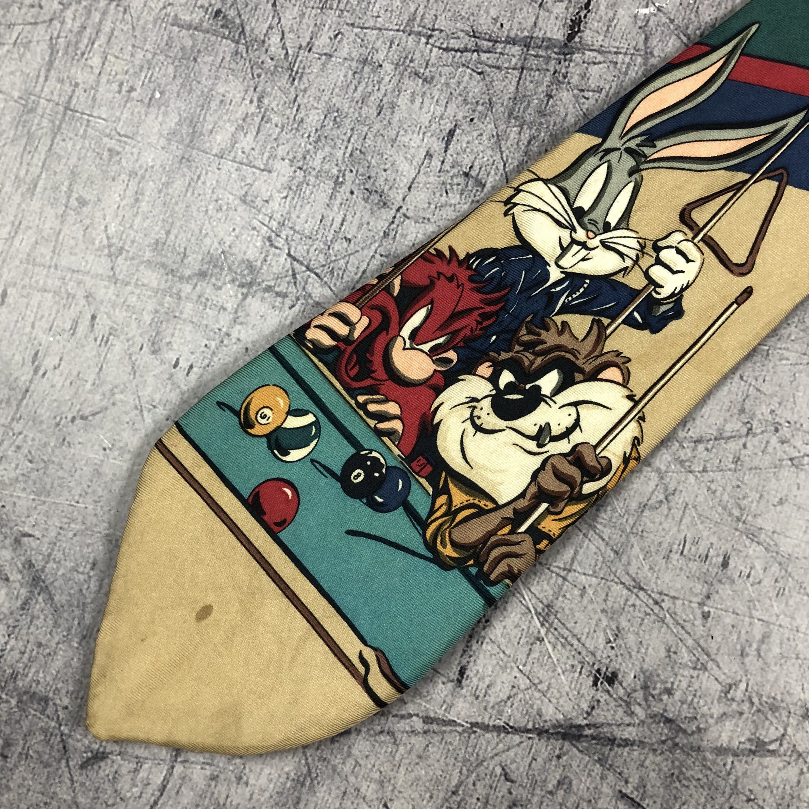 Warner Bros Vintage 1992 Warner Bros Billiards Looney Tunes Tie Size ONE SIZE - 4 Thumbnail