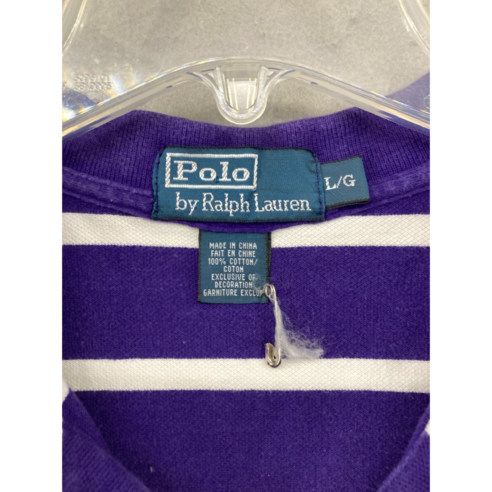 Polo Ralph Lauren VINTAGE Polo Ralph Lauren Mens Shirt Large Purple Stripe Pocket Pony Size US L / EU 52-54 / 3 - 5 Thumbnail