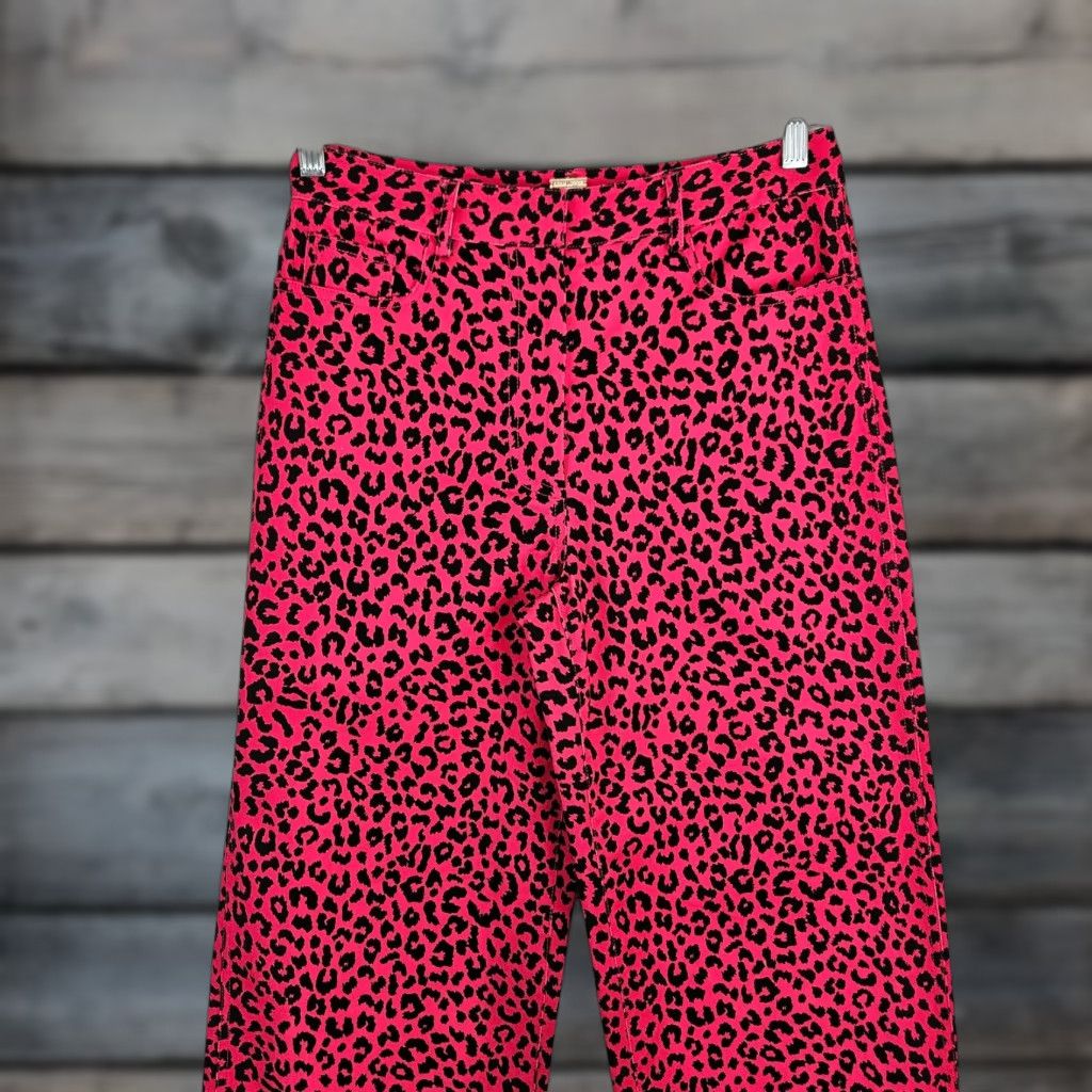 Adam Lippes Adam Lippes Womens Wide-Leg Ankle Pants Sz 4 Pink Black Animal Print Size 27" / US 4 / IT 40 - 1 Thumbnail