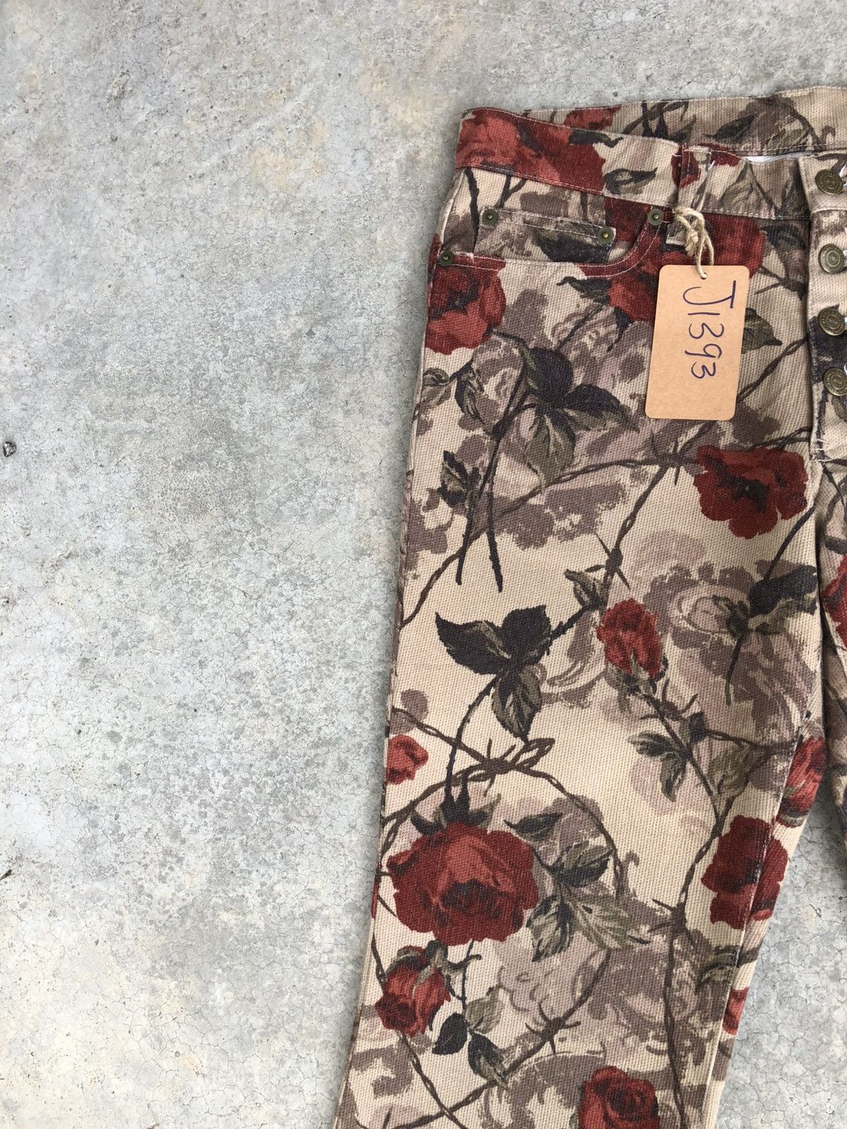 Tornado Mart Rare Tornado Mart Flared Bootcut Jeans Fullprint Flower Size US 31 - 4 Thumbnail