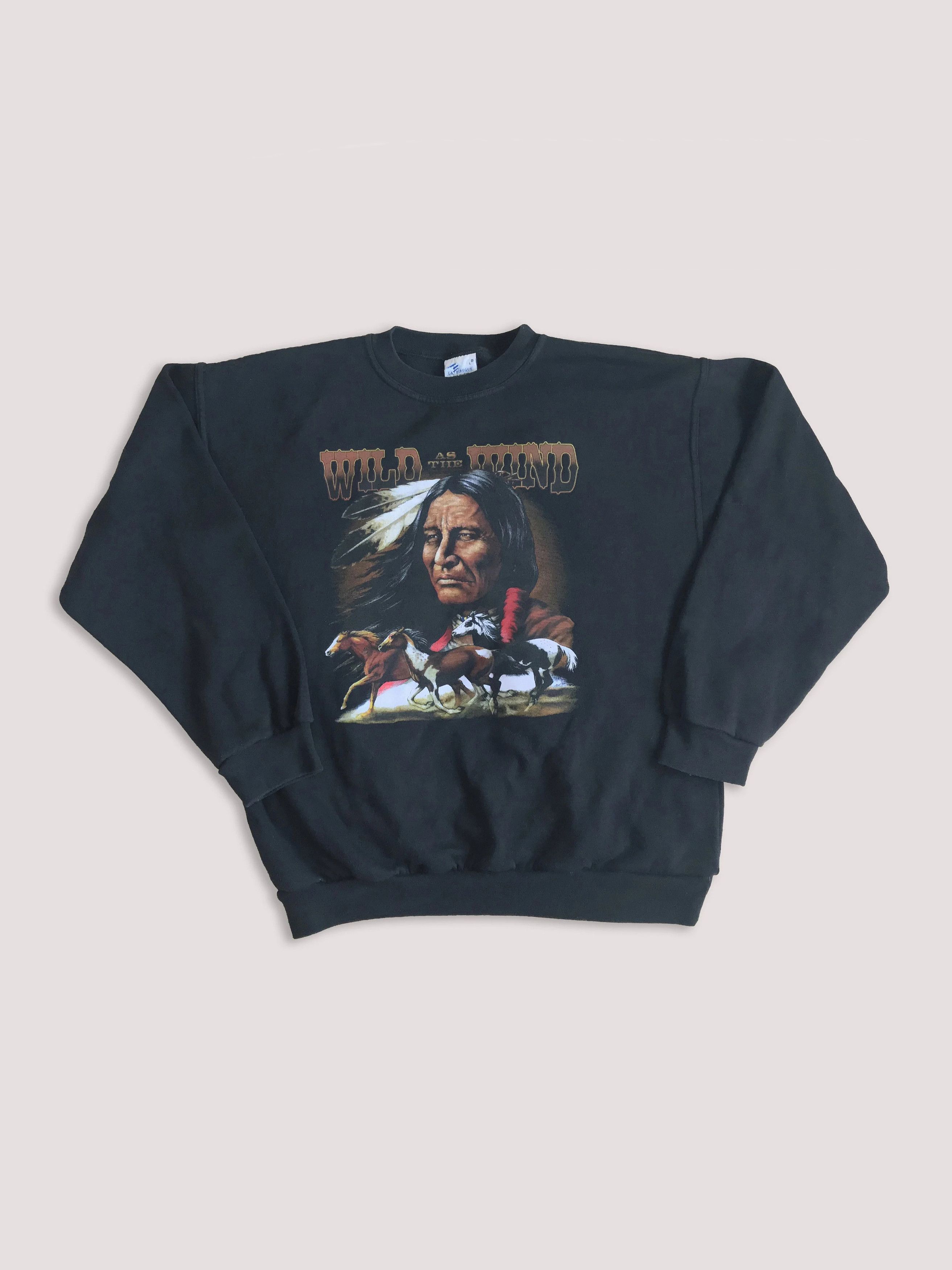 Vintage 80s 90s Native American Sweatshirt Crewneck Horses Mustang Size US M / EU 48-50 / 2 - 1 Thumbnail