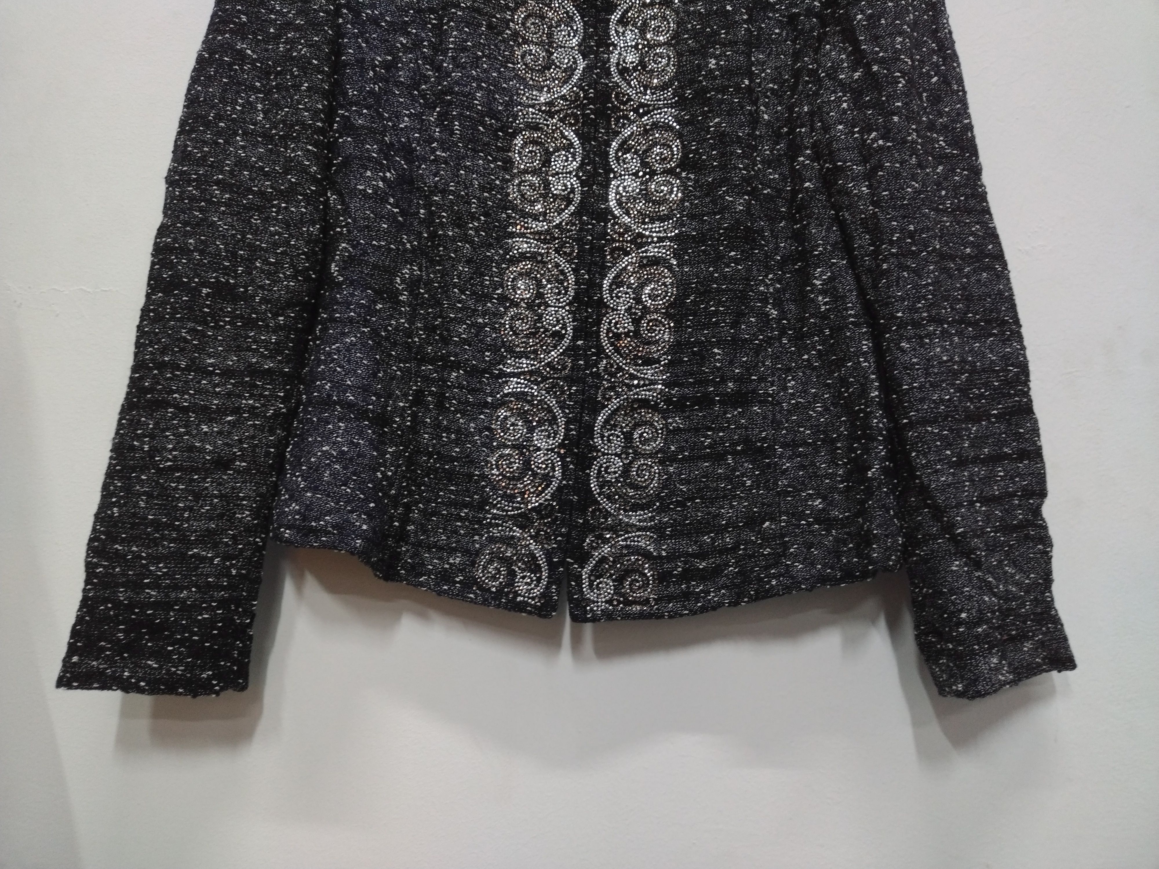 Homespun Knitwear RARE maria mills tweed collarless wool + rayon zipper Jacket Size S / US 4 / IT 40 - 8 Thumbnail
