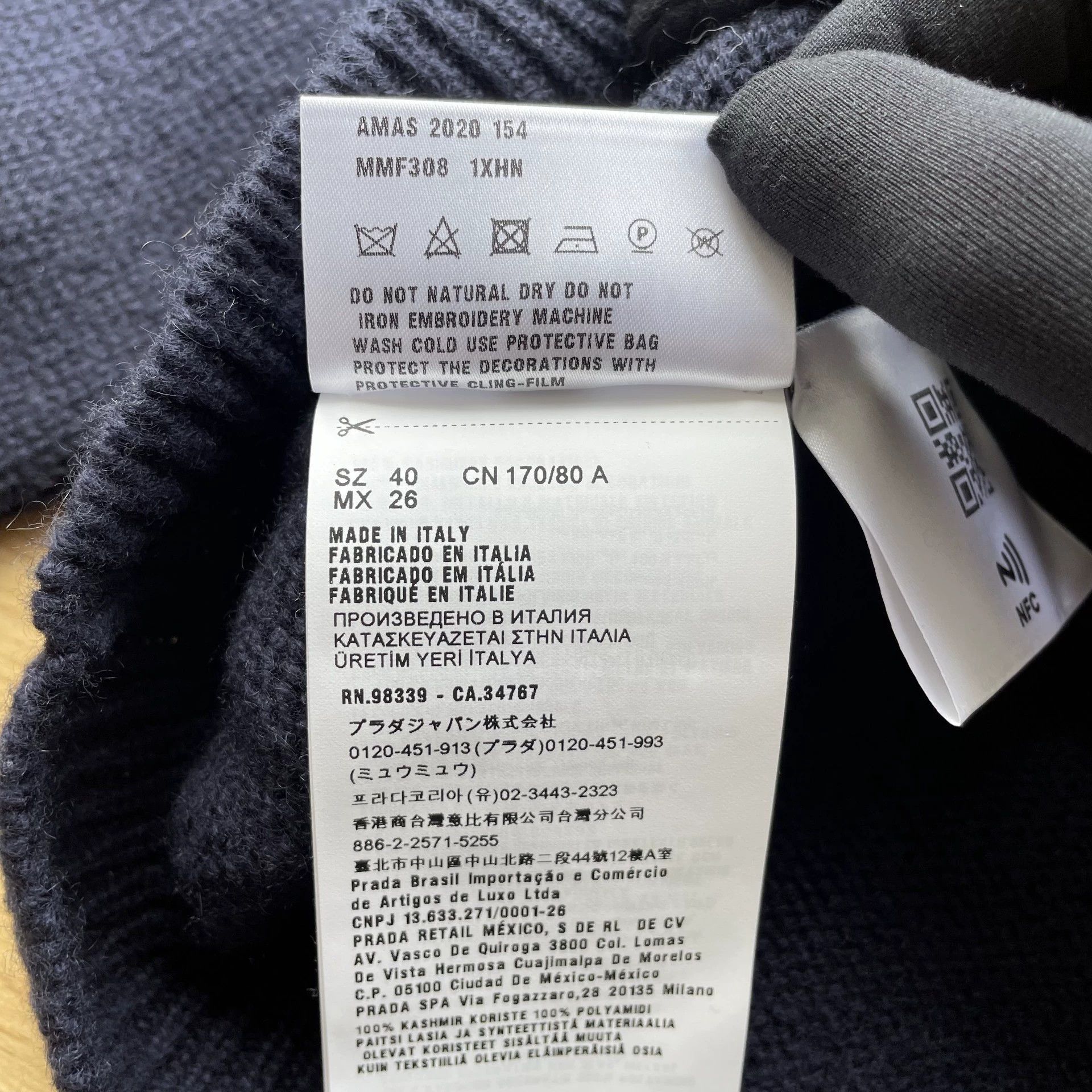 Miu Miu MIU MIU Women's Navy Blue Knit Sweater Size 40 Size S / US 4 / IT 40 - 7 Thumbnail