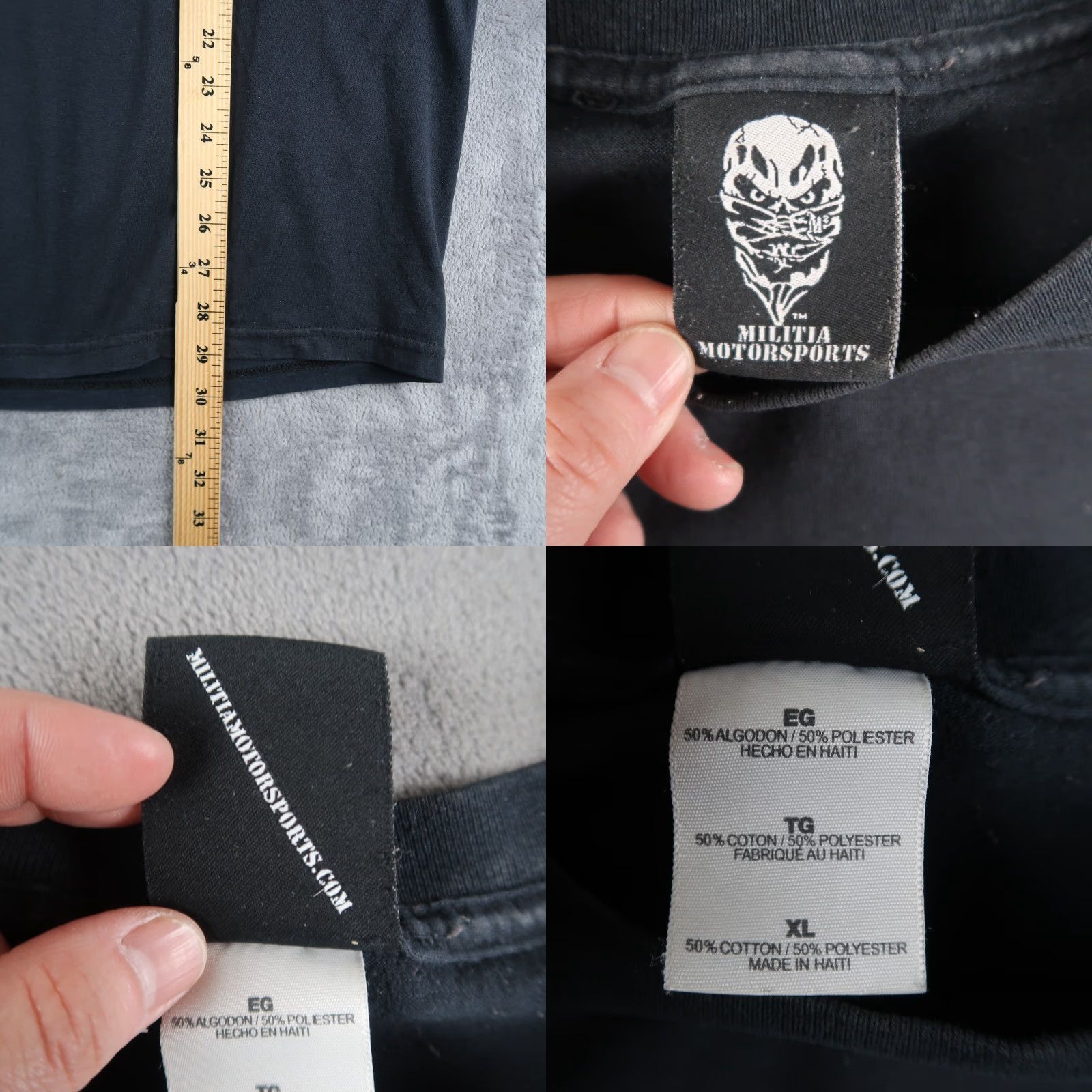 Vintage VINTAGE Y2K MILITIA Motorsports Masked Skull Men’s Hip Hop T-Shirt XL Size US XL / EU 56 / 4 - 8 Thumbnail