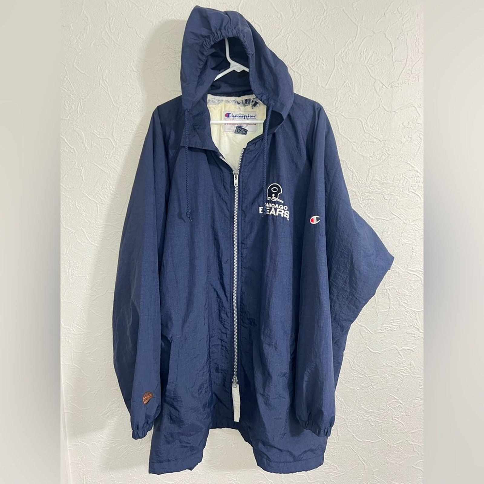 Champion VINTAGE Champion Chicago Bears Long Lined Jacket Mens RARE Size US XXL / EU 58 / 5 - 14 Thumbnail