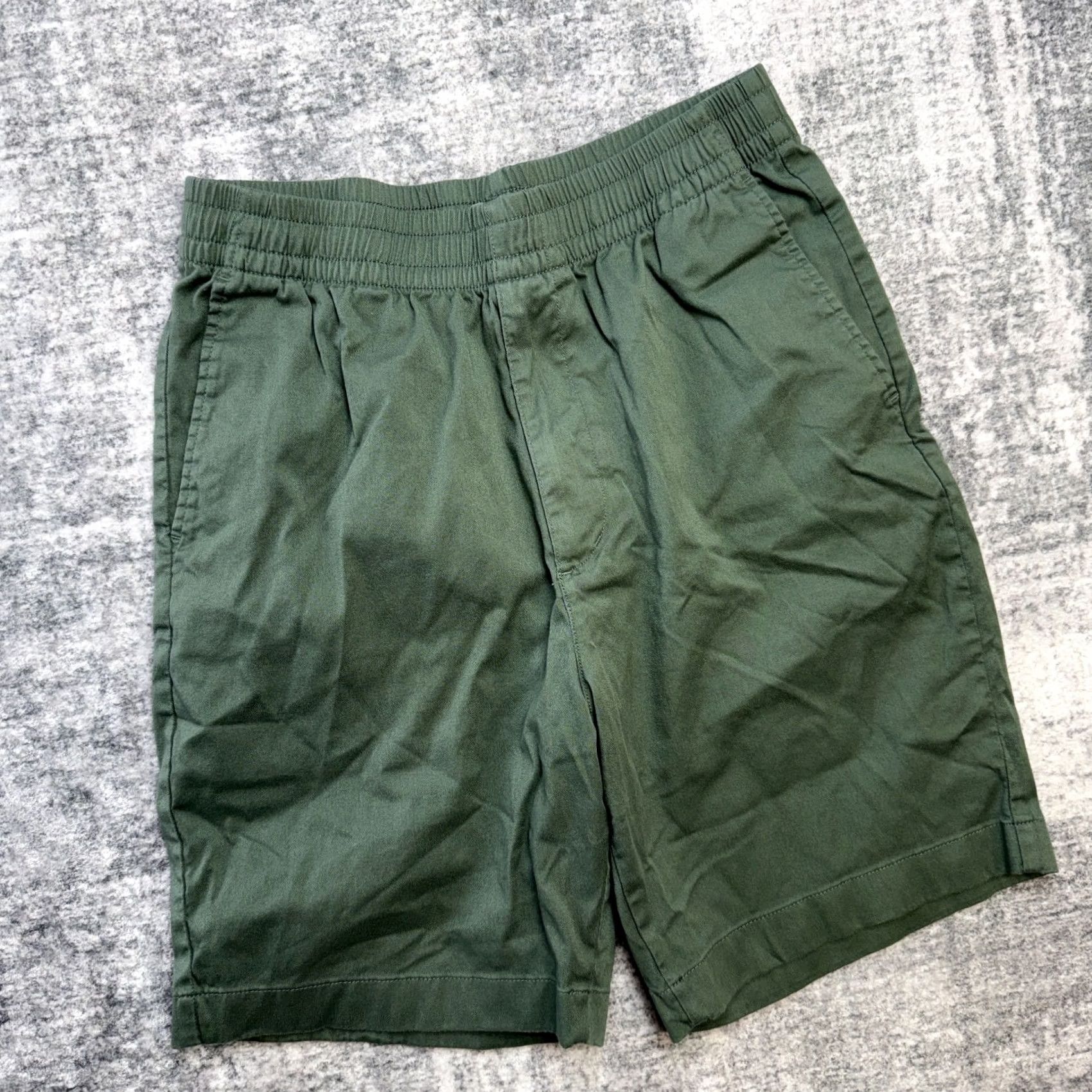 Uniqlo Uniqlo Shortss Mens Medium Green Elastic Waist Twill Casual 28x7 Chino Athletic Stretch Quick Dry Easy Dry Fit Size US 31 - 2 Thumbnail