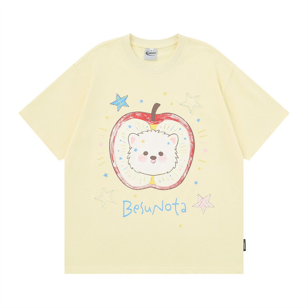 Japanese Brand Apple Cartoon Star Print Short-Sleeve T-Shirt for Men Size US M / EU 48-50 / 2 - 1 Thumbnail