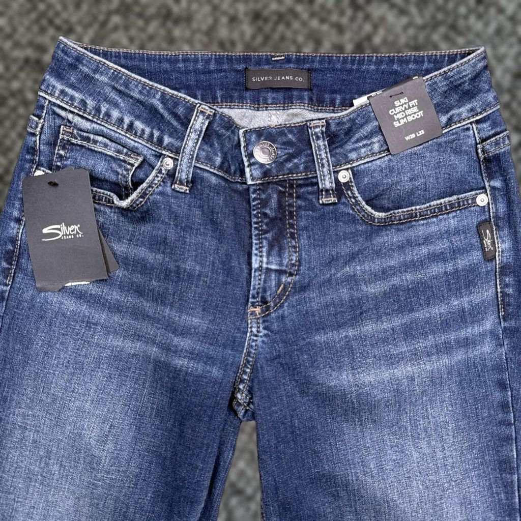 Silver Jeans Co. Silver Suki Slim Boot Jeans Womens 28x33 Low Rise Stretch New Size 28" / US 6 / IT 42 - 1 Thumbnail