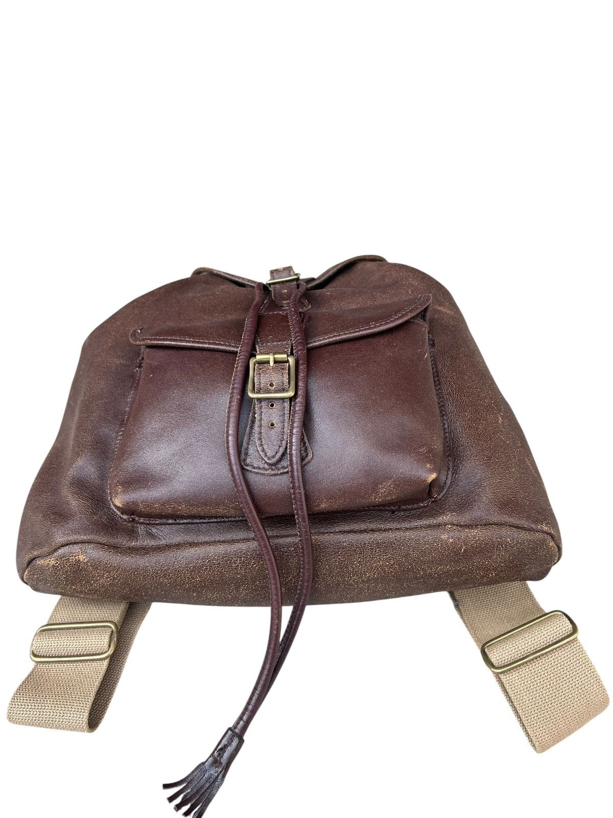 Leather VTG J&M Davidson Distress Blistered Leather Backpack Bag Size ONE SIZE - 10 Thumbnail