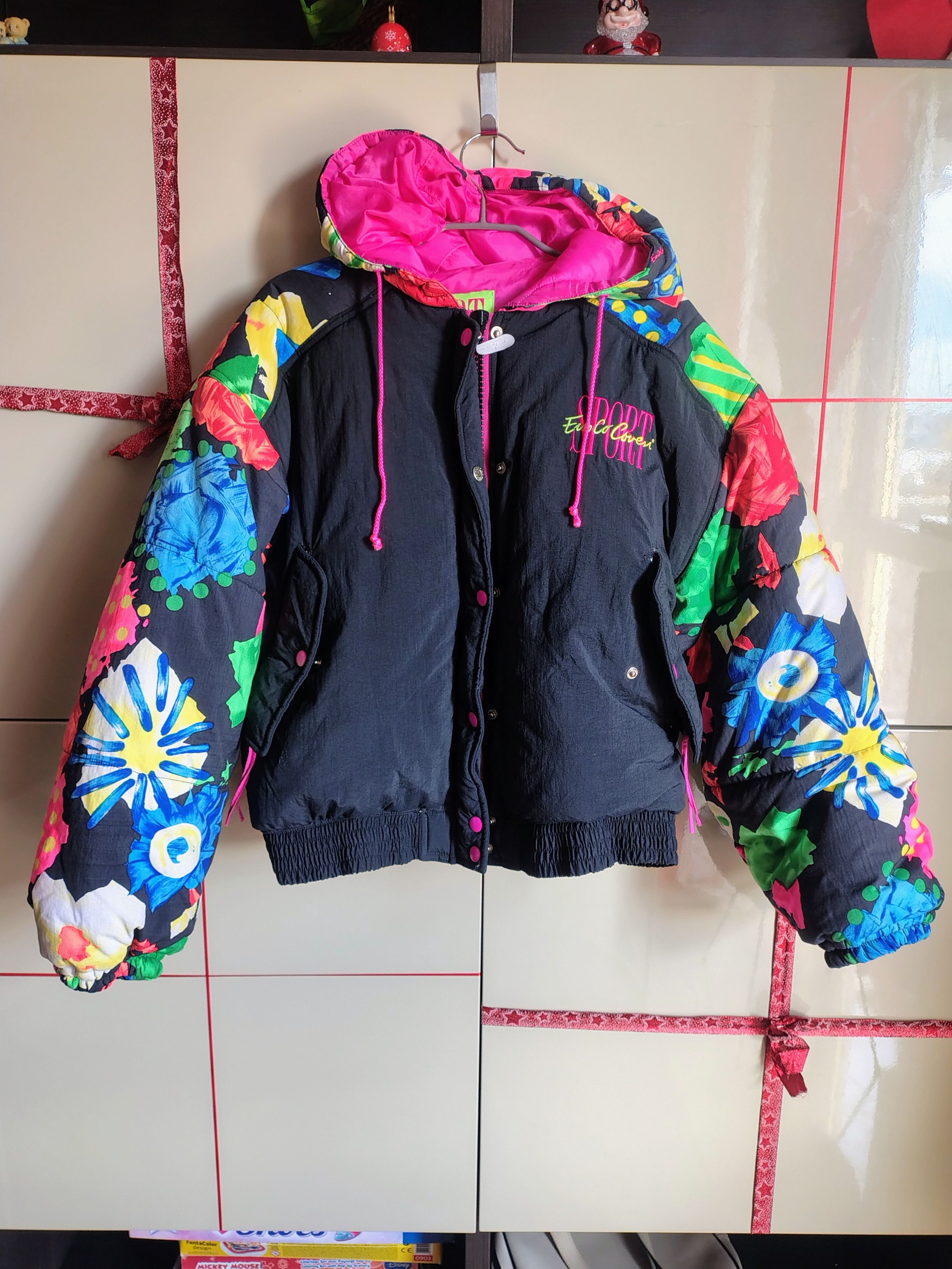 Enrico Coveri ARCHIVE Enrico Coveri Sport "Pop Art" Floral Down Puffer Size M / US 6-8 / IT 42-44 - 2 Thumbnail