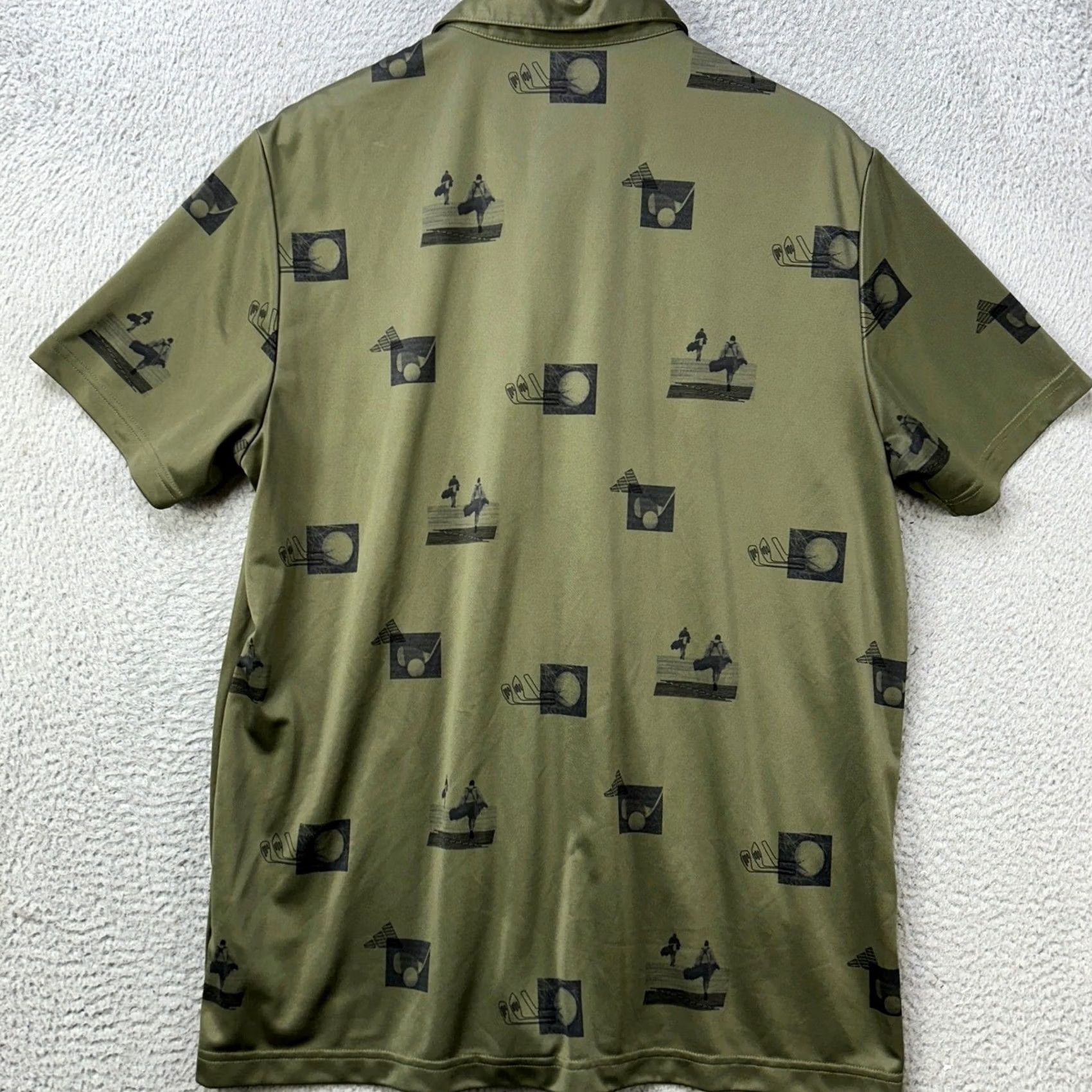 Adidas Adidas Golf Polo Shirt Men XL Olive Green Graphic Short Sleeve Casual Activewear Sportswear 100% Polyester Breathable Quick Dry Size US XL / EU 56 / 4 - 3 Thumbnail
