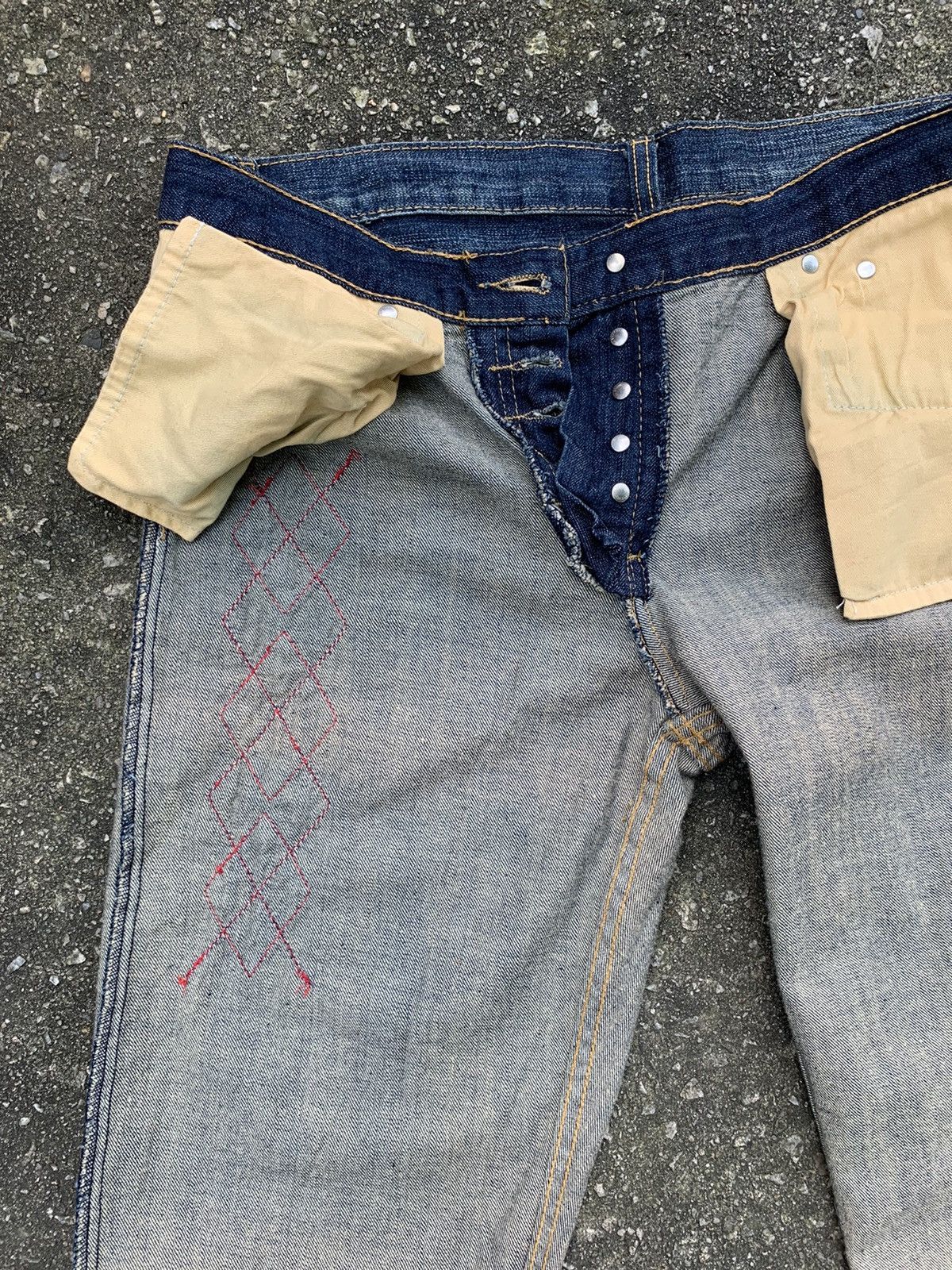 Takeo Kikuchi Vintage Takeo Kikuchi Patchwork Denim Jeans Pants Size US 35 - 20 Thumbnail