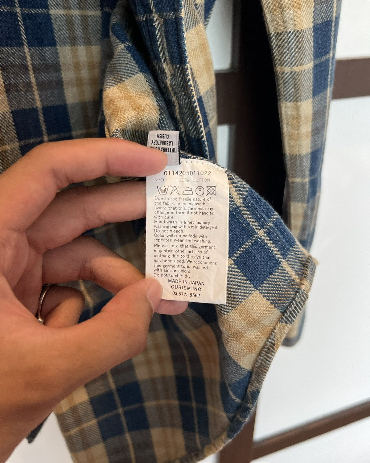 Visvim Visvim FW14 Black Elk Flannel (Indigo Check) Beige Size US S / EU 44-46 / 1 - 9 Thumbnail
