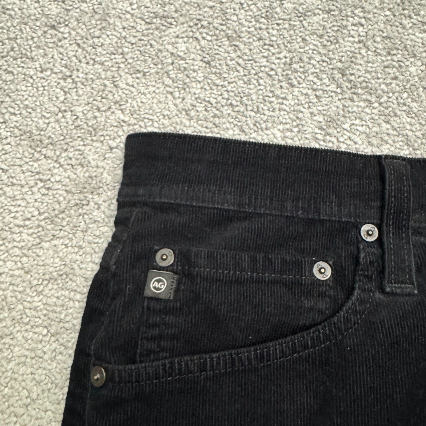 Vintage AG Adriano Goldschmied Slim Straight Leg Corduroy Pants Mens 36x34 Black Cotton Blend Size US 38 / EU 54 - 3 Thumbnail