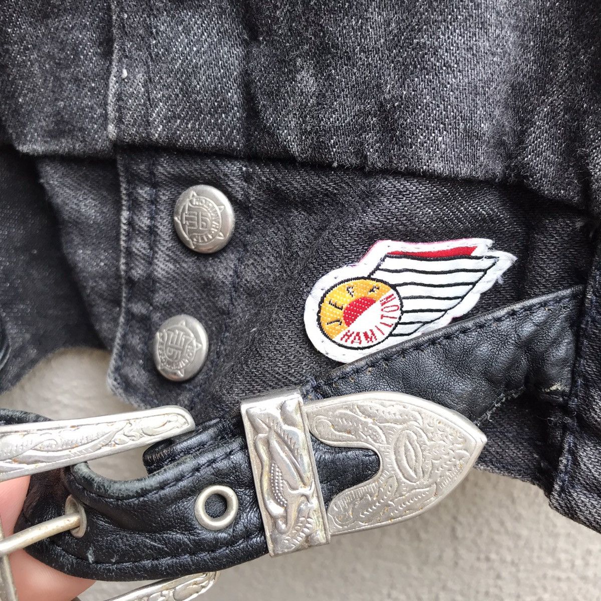 Jeff Hamilton Vintage 80s JEFF HAMILTON leather jacket rider denim Size US L / EU 52-54 / 3 - 5 Thumbnail