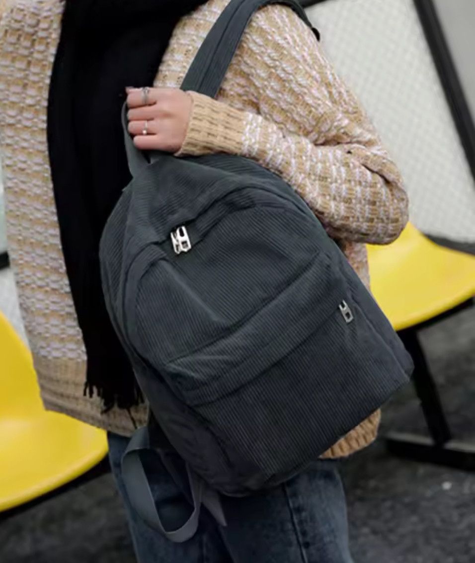 Other Exquisite Trendy Solid Grey Women School Backpack Bag Size ONE SIZE - 3 Thumbnail