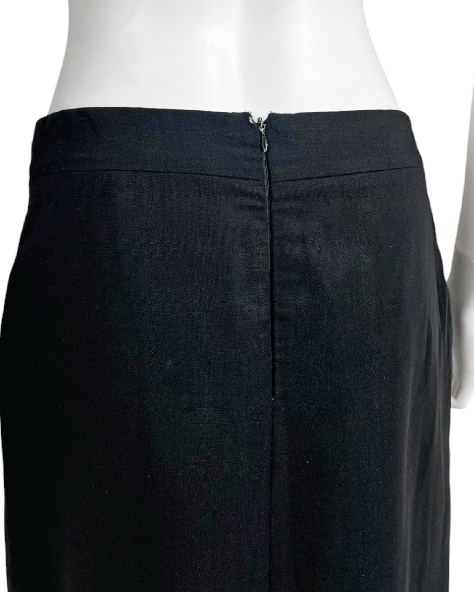 Chanel by Karl Lagerfield S/S 2003 Black Midi Skirt Size 27" / US 4 / IT 40 - 4 Thumbnail