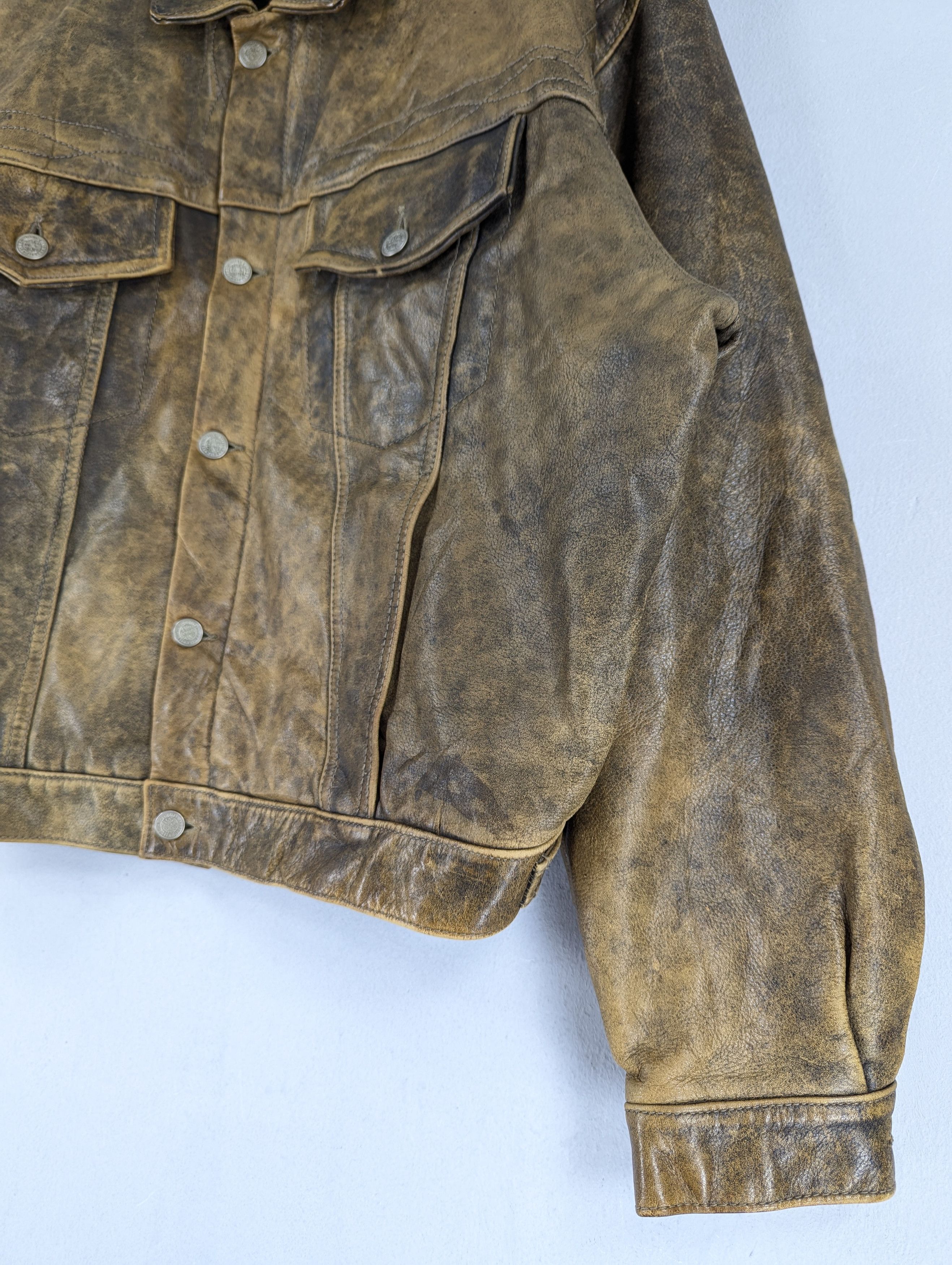 Chevignon Vintage 80s W.R.D Chevignon Patina Distressed Leather Jacket Size US L / EU 52-54 / 3 - 5 Thumbnail