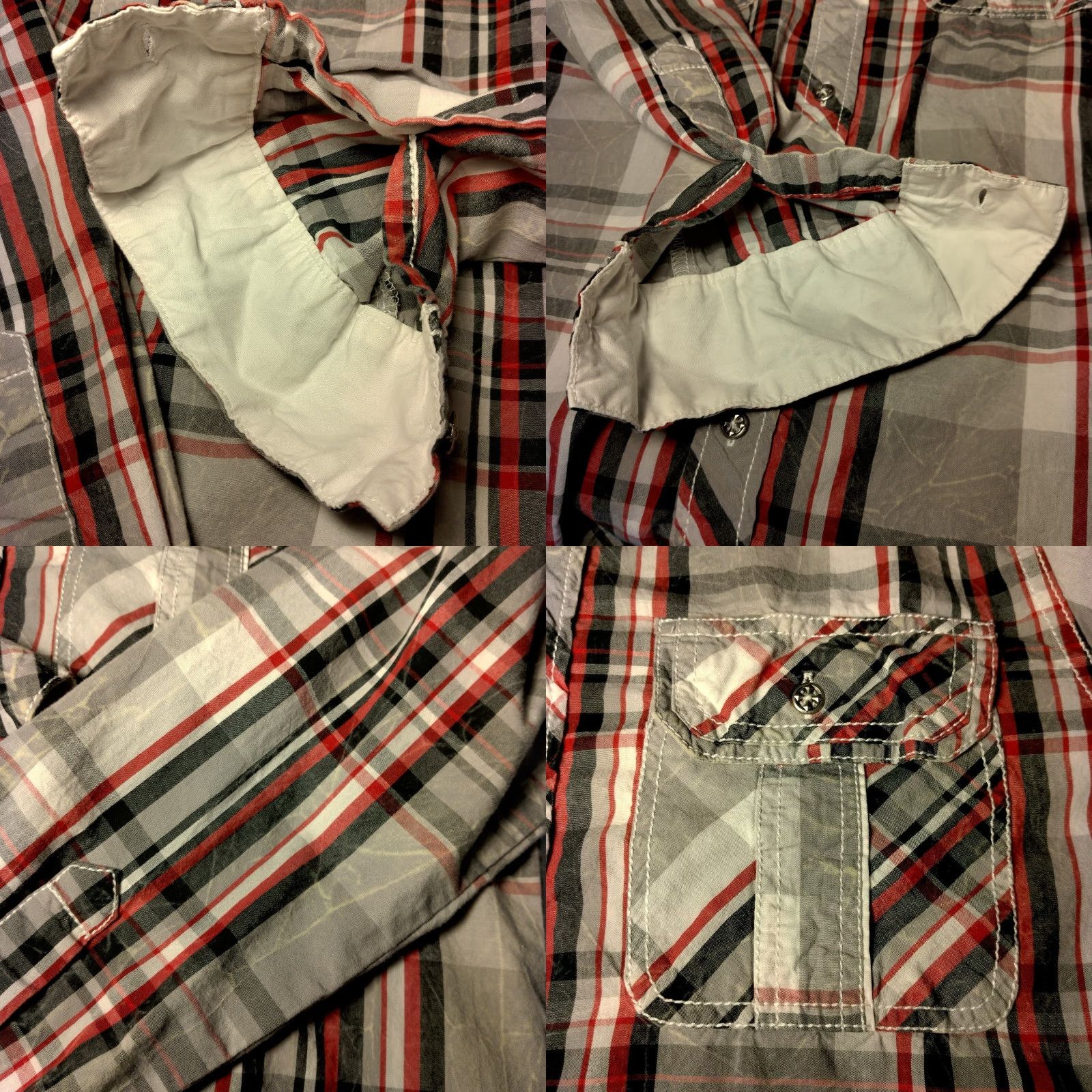 Affliction Affliction Shirt Black Premium Plaid Button Embroidered Medium Gray Red Black Size US M / EU 48-50 / 2 - 9 Thumbnail
