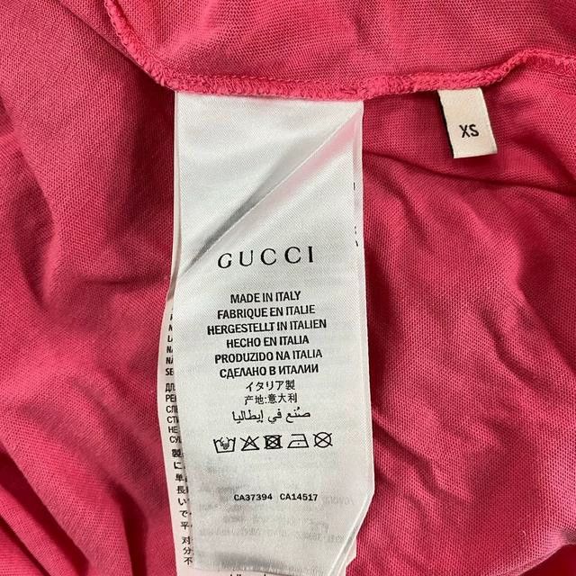 Gucci GucciPink tennis racket embroidered logo round-neck T-shirt Size XS / US 0-2 / IT 36-38 - 4 Thumbnail