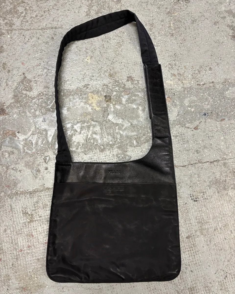 Archival Clothing x Prada Fw1999 Prada Navy & Black Crossbody Bag, Men's