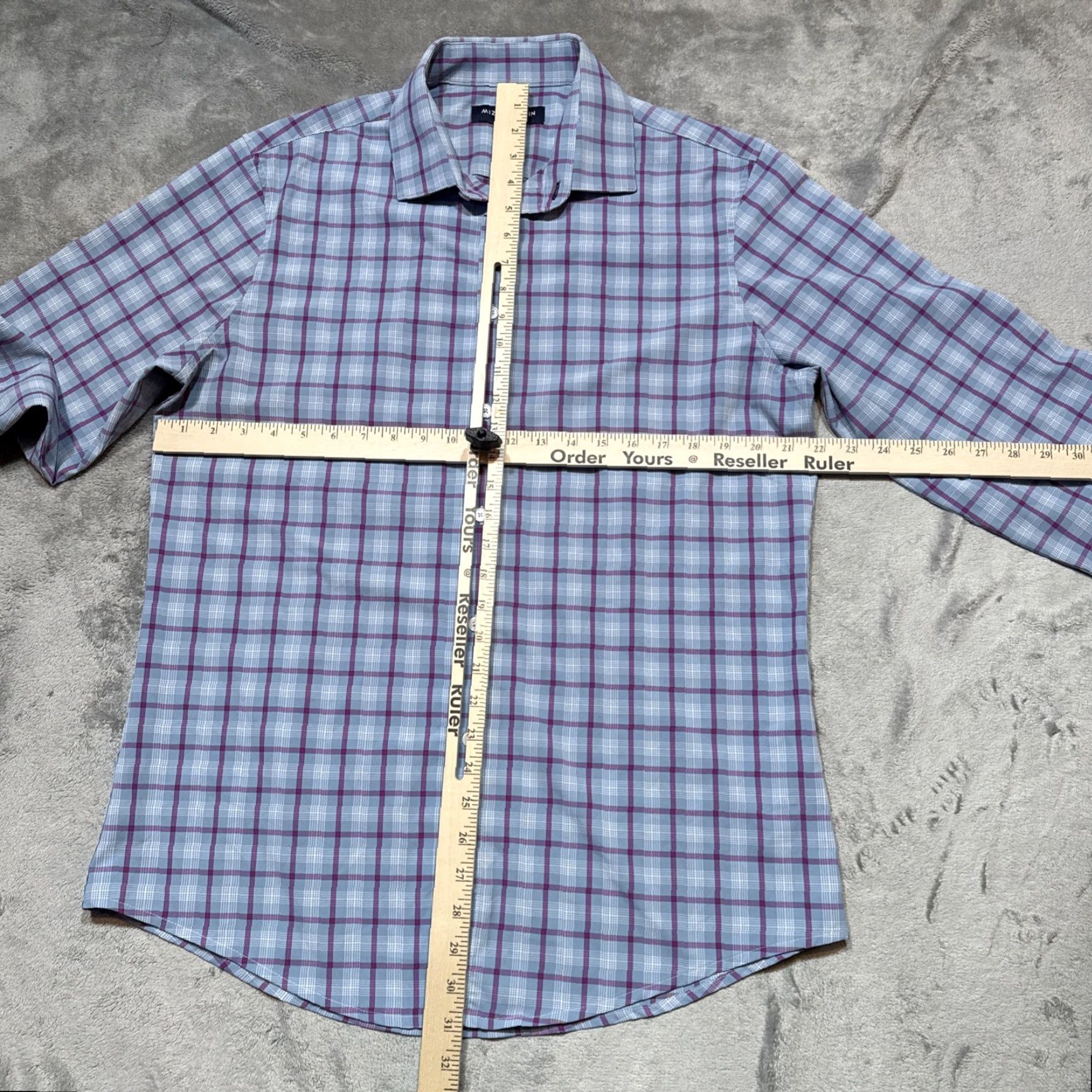 Mizzen+Main Mizzen+Main Leeward Shirt Mens Large Trim Blue Plaid Performance Long Sleeve Size US L / EU 52-54 / 3 - 4 Thumbnail
