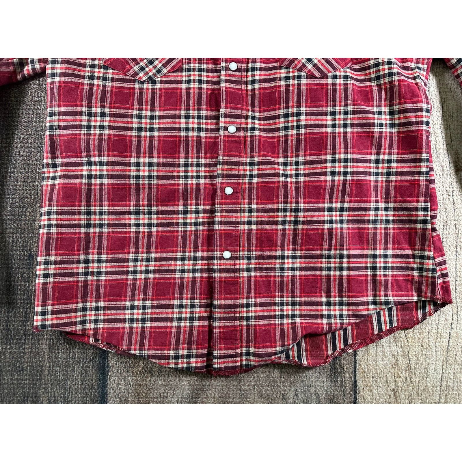 Wrangler Wrangler Flannel Snap Button Shirt Shacket XL Plaid Jacket Size US XL / EU 56 / 4 - 4 Thumbnail