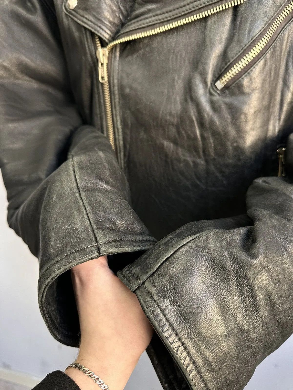 Schott Vintage Cropped Aviator Leather Jacket Harley Davidson Japan Size US M / EU 48-50 / 2 - 6 Thumbnail