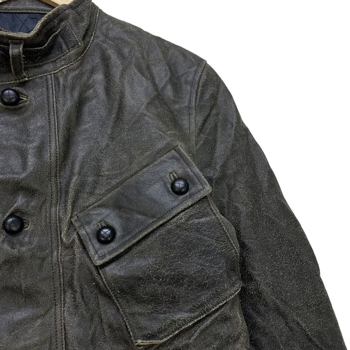 PPFM 💥Vintage PPFM 90s Cow Hide Slank Pocket Leather Jacket Size US M / EU 48-50 / 2 - 5 Thumbnail