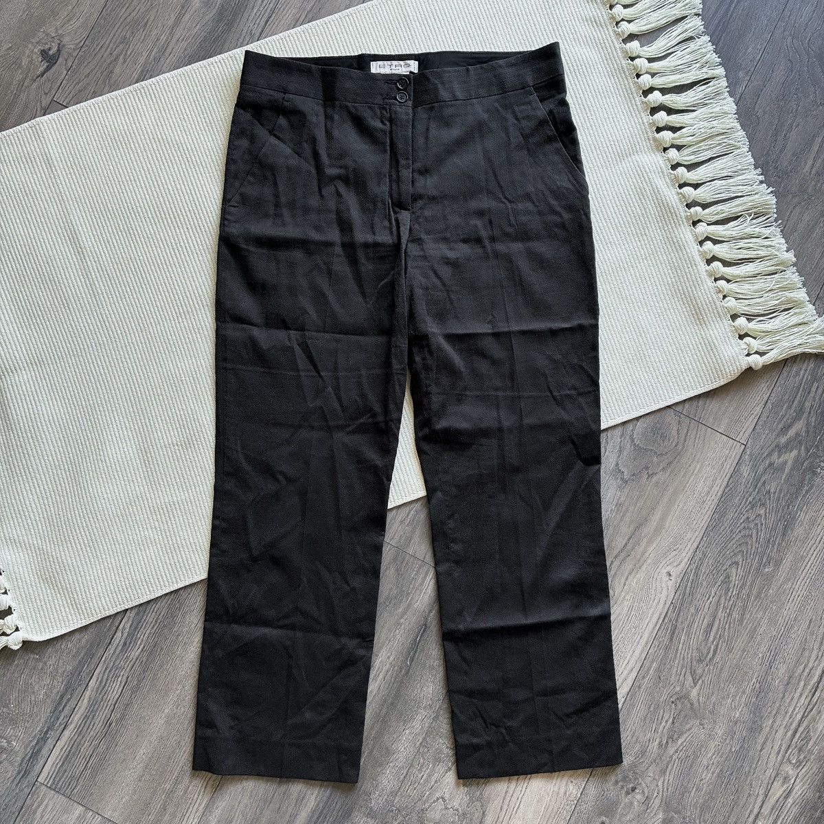 Etro ETRO Milano Silk Blend Straight Leg Patterned Black Pants Size 28" / US 6 / IT 42 - 1 Thumbnail