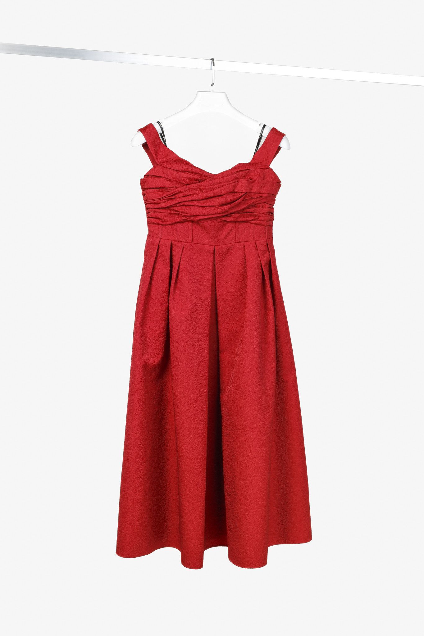 Self-Portrait 2021 Textured Off Shoulder Red Dress
