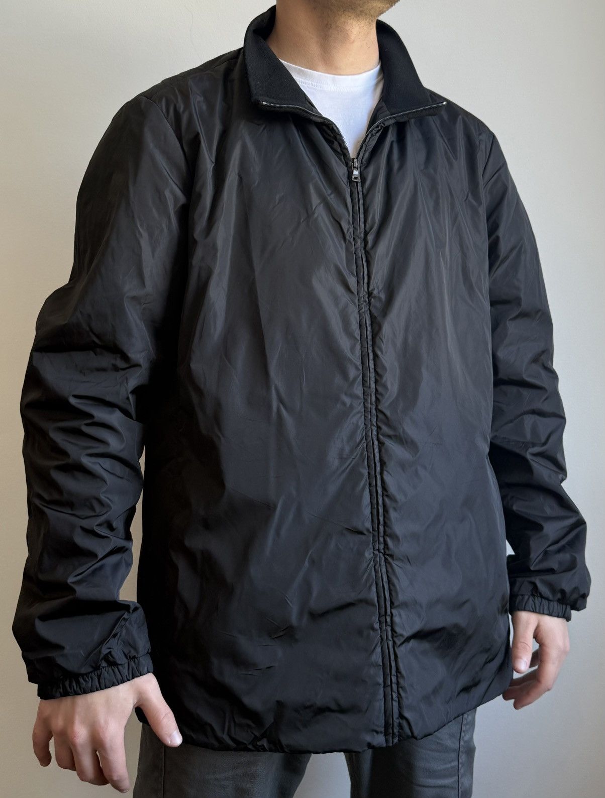 Prada Prada SGV810 Vintage Nylon Zip Jacket – Black Size US XL / EU 56 / 4 - 2 Thumbnail