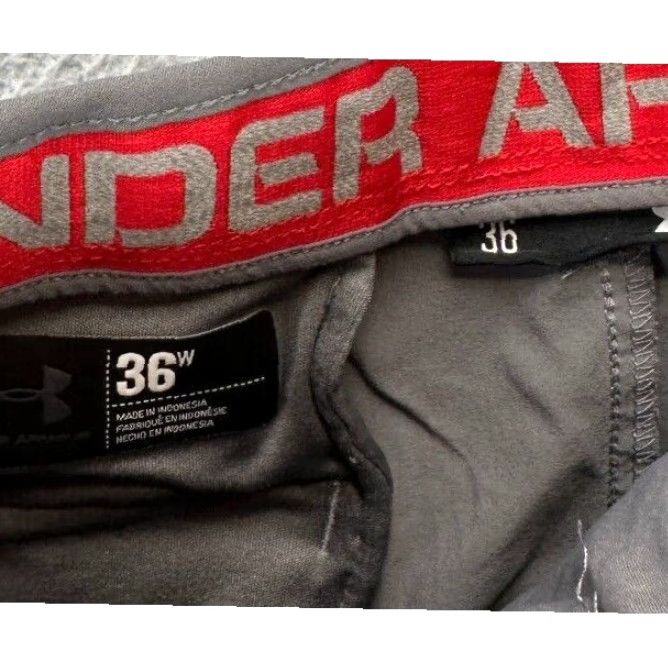 Under Armour Under Armour Pants Mens 36 Grey Logo Chino Straight Leg Golf Athletic Flat Front Size US 36 / EU 52 - 4 Thumbnail