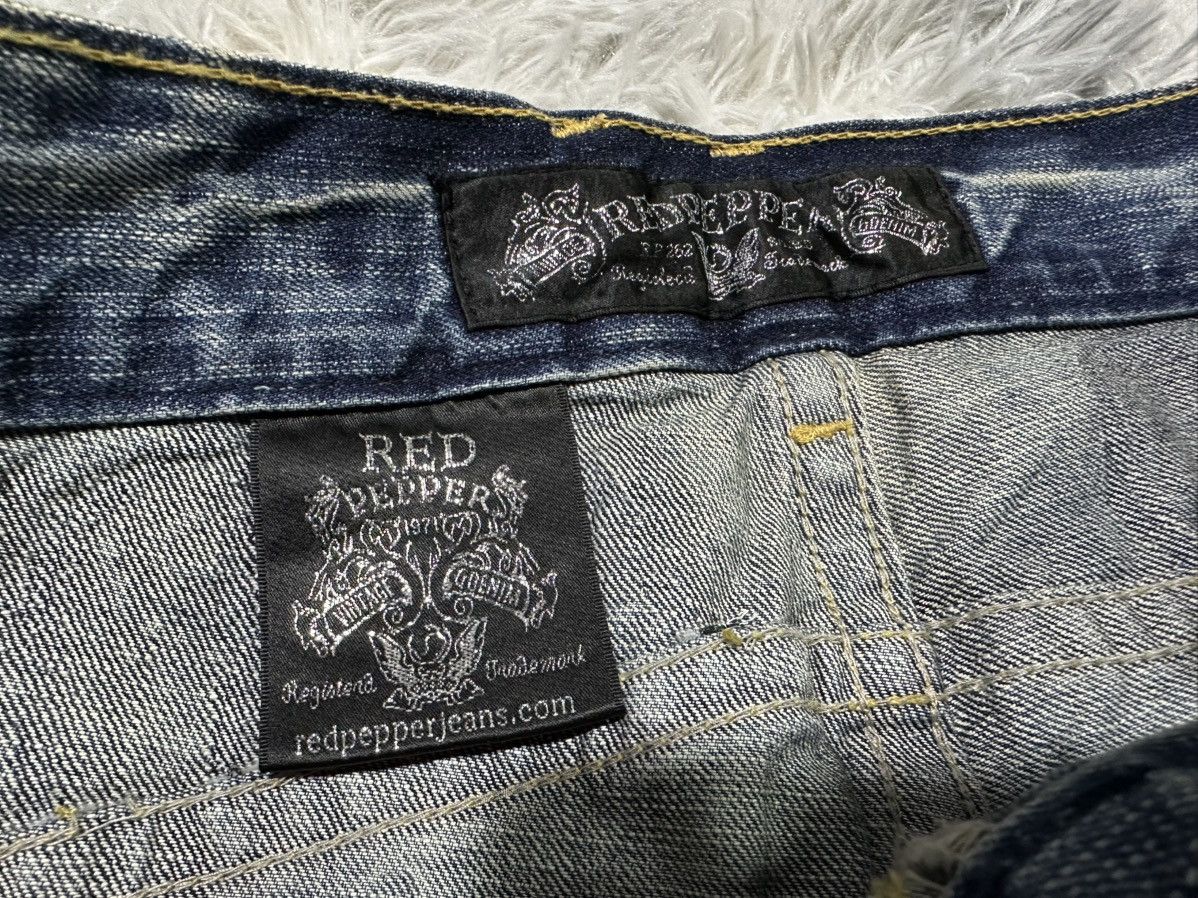 Japanese Brand 🔥Sick Y2K Red Pepper Jeans Flared Denim Distressed Size US 34 / EU 50 - 18 Thumbnail