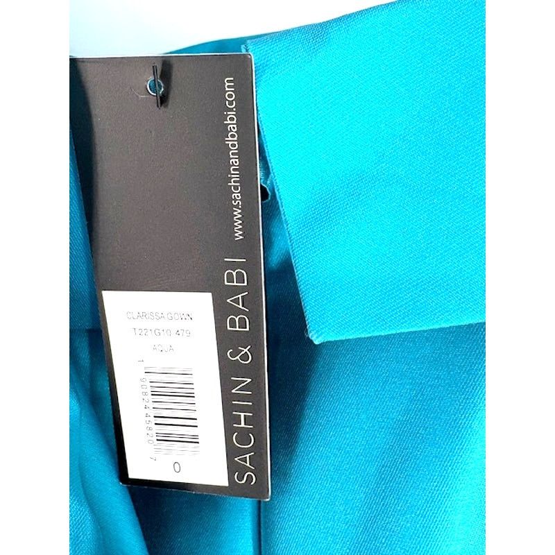 Sachin & Babi SACHIN + BABI “Clarissa” One-Shoulder Gown in Aqua – 0 NWT Size XS / US 0-2 / IT 36-38 - 6 Thumbnail