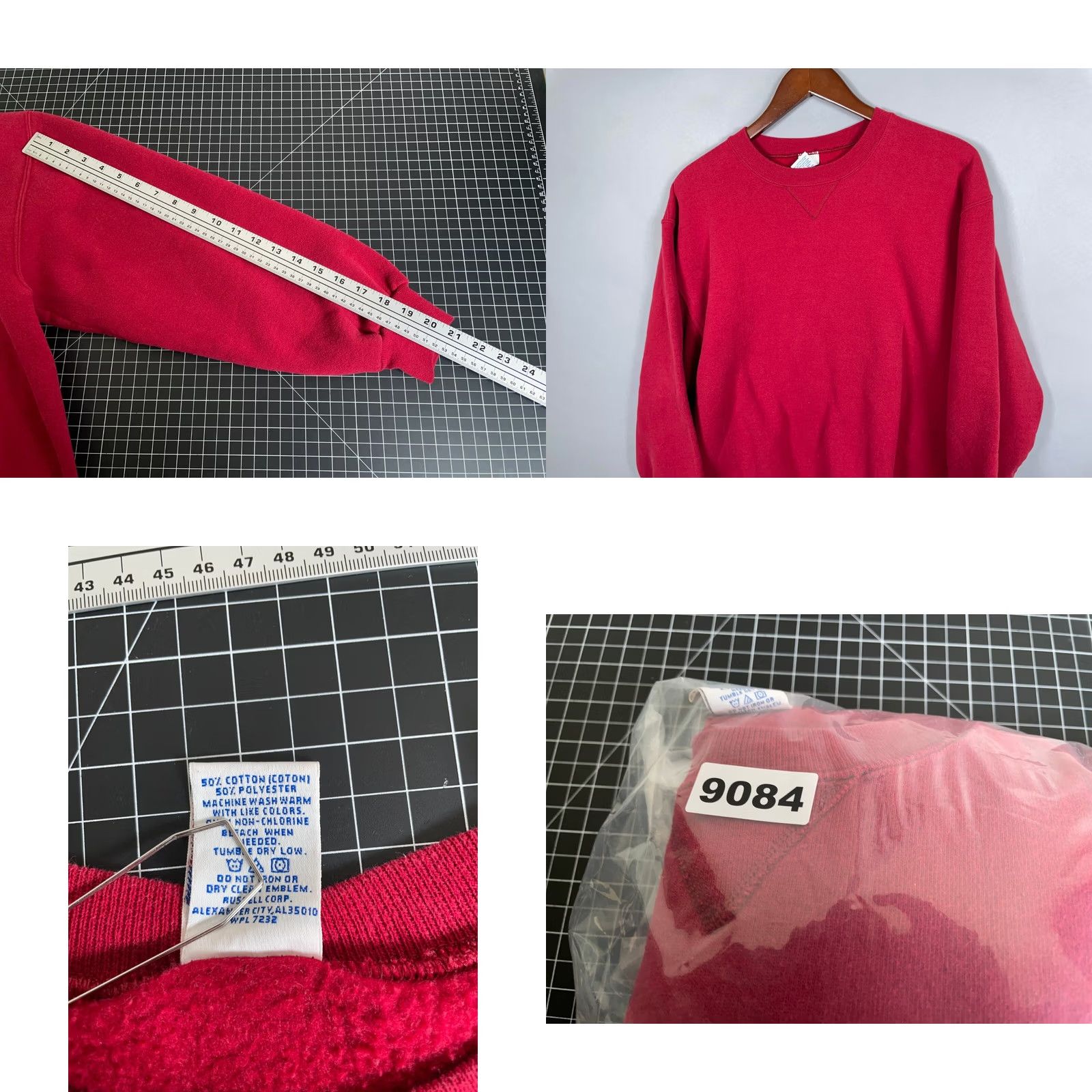 Russell Athletic VINTAGE Russell Athletic Sweatshirt Men M Red Crewneck 90s Solid 50/50 VTG Size US M / EU 48-50 / 2 - 8 Thumbnail