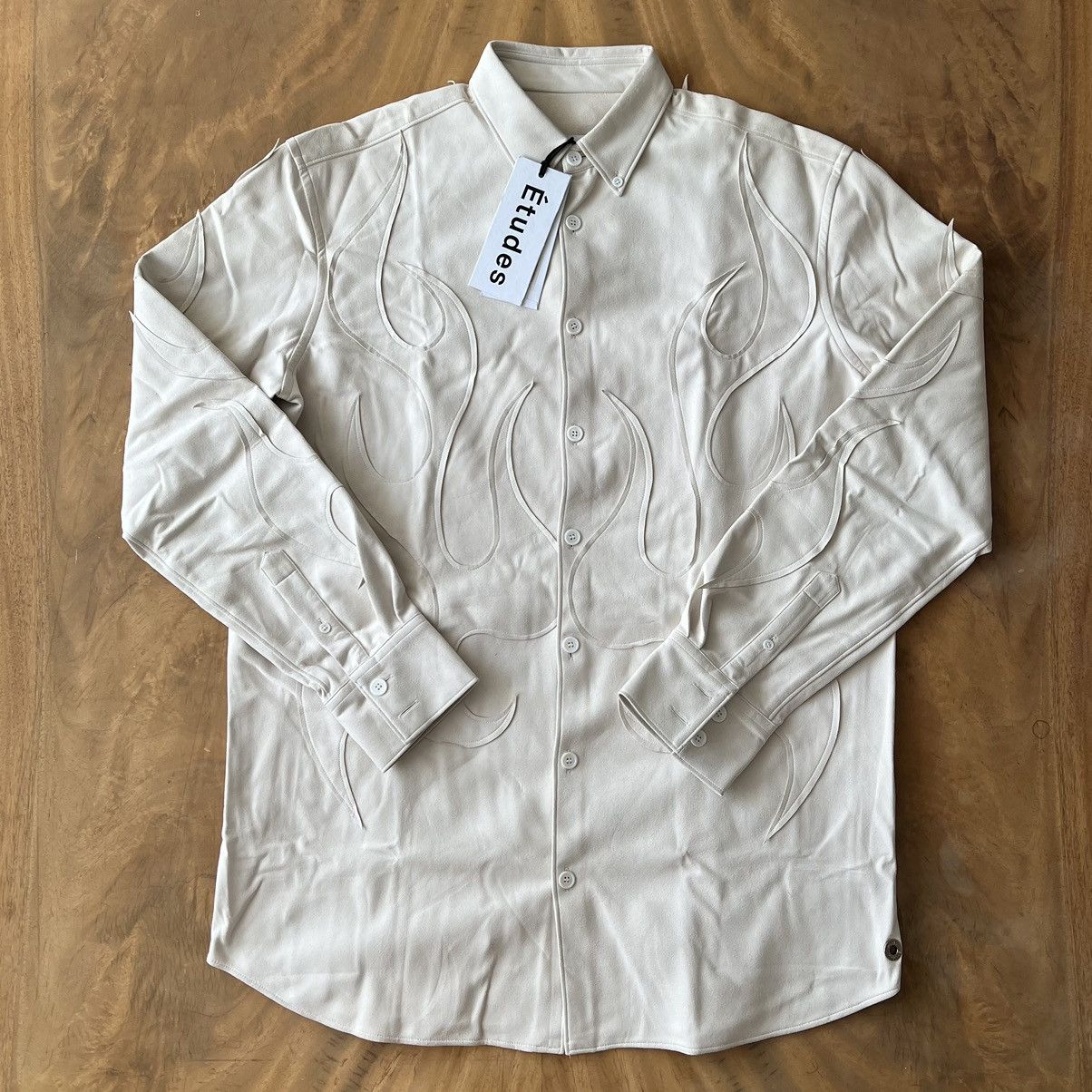 image of Etudes Nevada Western Suede Shirt in Cream, Men's (Size Medium)