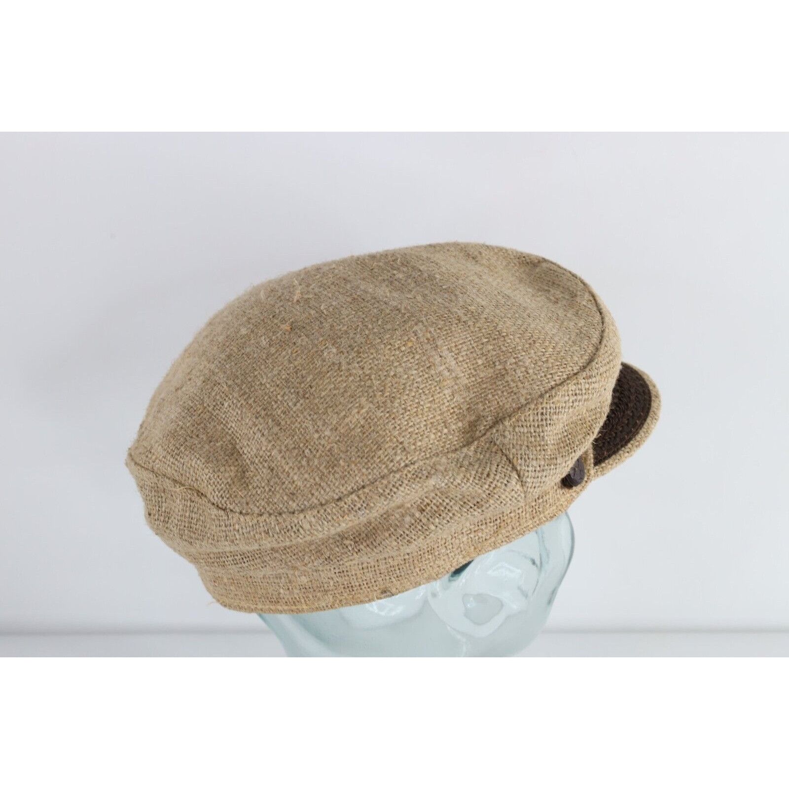 Vintage Vintage 60s 70s Rockabilly Burlap Tweed Fisherman Boat Hat Size ONE SIZE - 7 Thumbnail