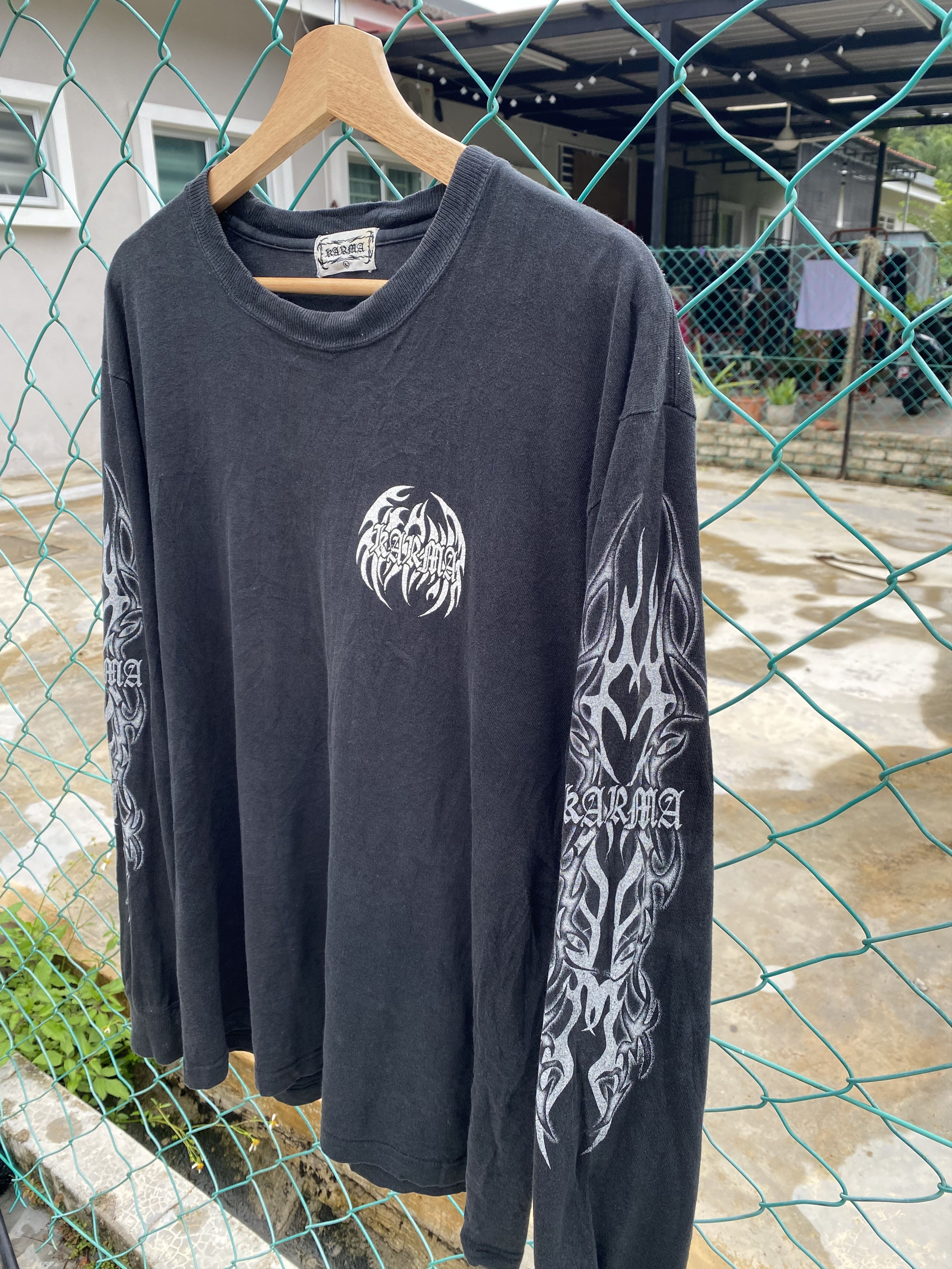 Japanese Brand Vintage Karma long sleeve tshirts Size US L / EU 52-54 / 3 - 4 Thumbnail