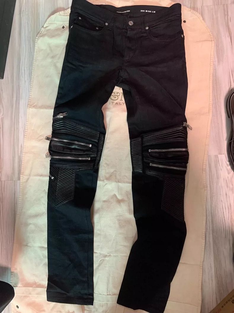 Saint Laurent Paris Saint Laurent Paris Knee patchwork motorcycle pants Size US 30 / EU 46 - 2 Thumbnail