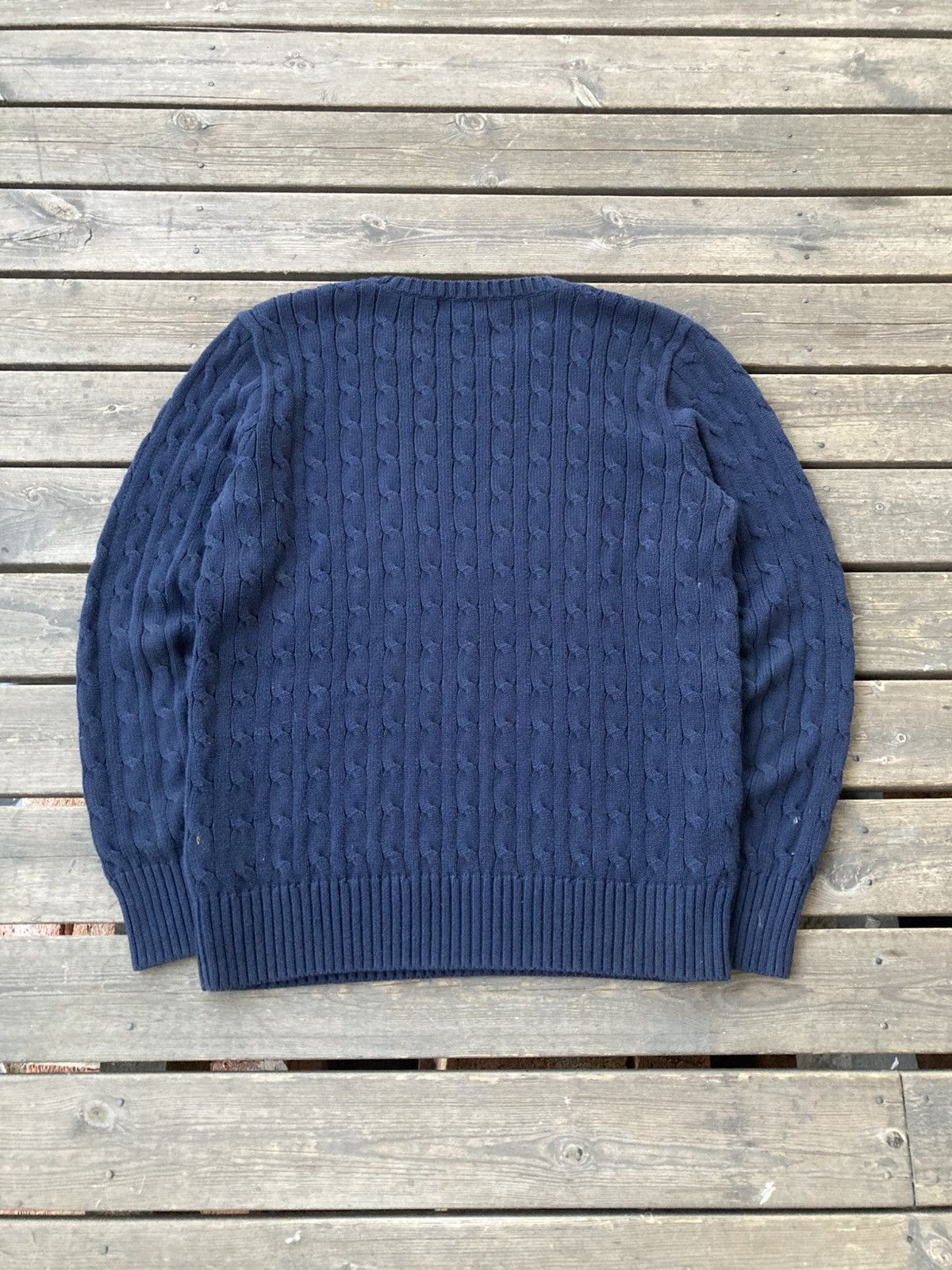 Polo Ralph Lauren Blue cableknit polo Ralph Lauren Size US XL / EU 56 / 4 - 3 Thumbnail